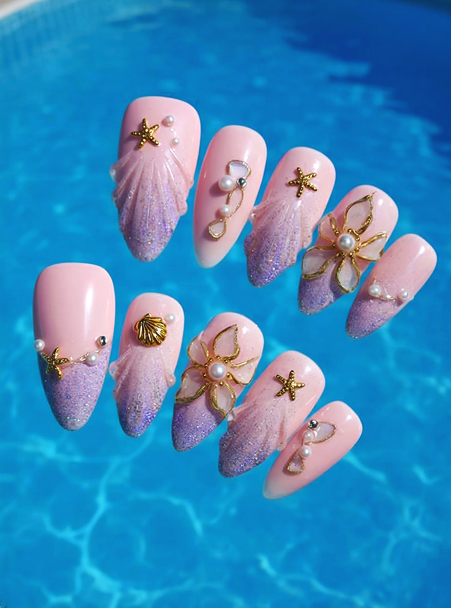Ocean Dream Coral Reef Nails