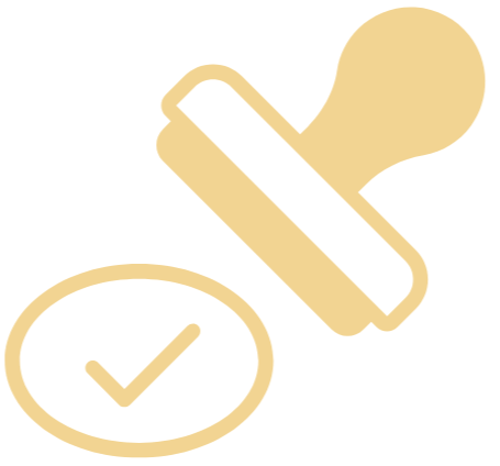 Rubber stamp with check mark