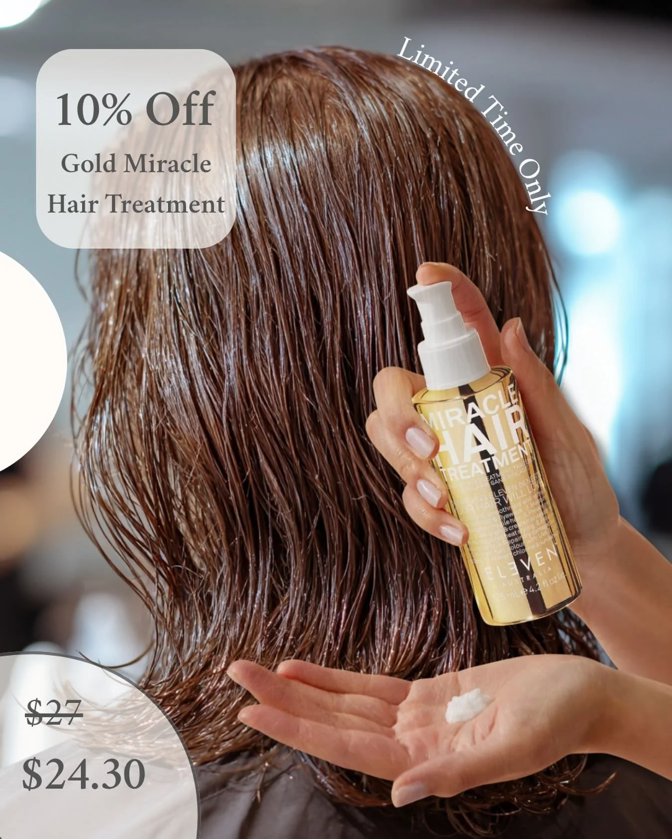 10% off while it lasts ✨
Limited edition GOLD Miracle Hair Treatment is here, but not for long!

This leave-in does it all:
&bull; Smooths + softens
&bull; Adds shine + tames frizz
&bull; Helps detangle + protect
&bull; Heat protection up to 428&deg;