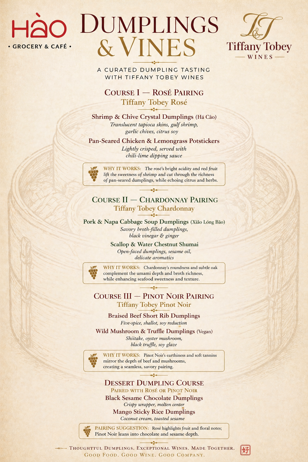 Dumpling &amp; Vine w/ Tiffany Tobey Wines, 5/27