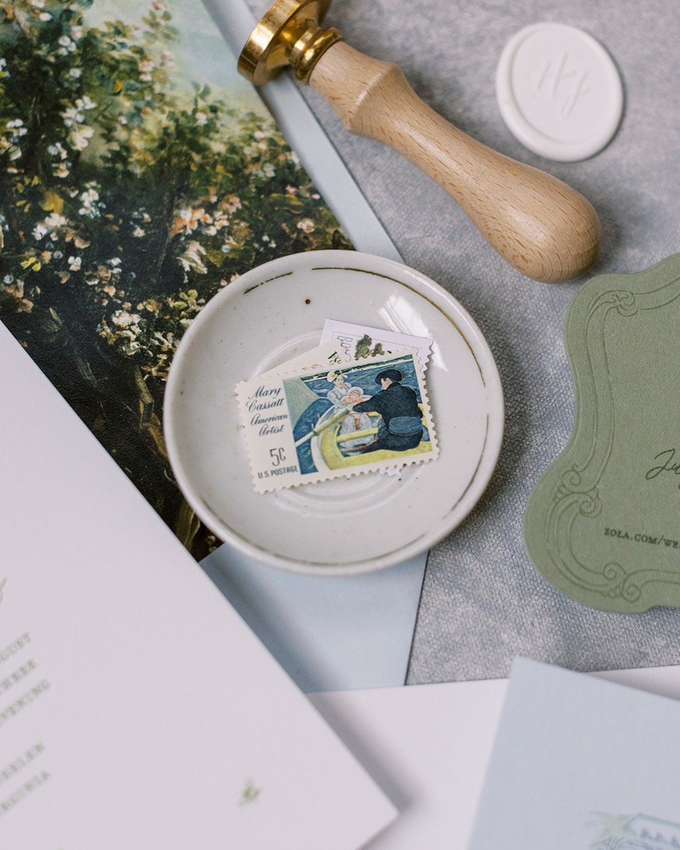 Elevate your invites with vintage stamps! 💌✨