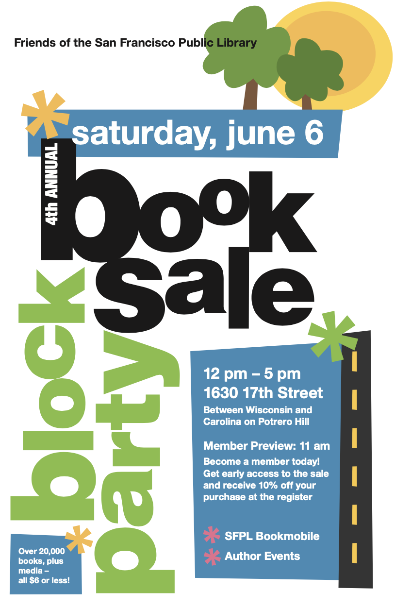 Celebrate Reading at the Potrero Hill Book Sale Block Party June 6th