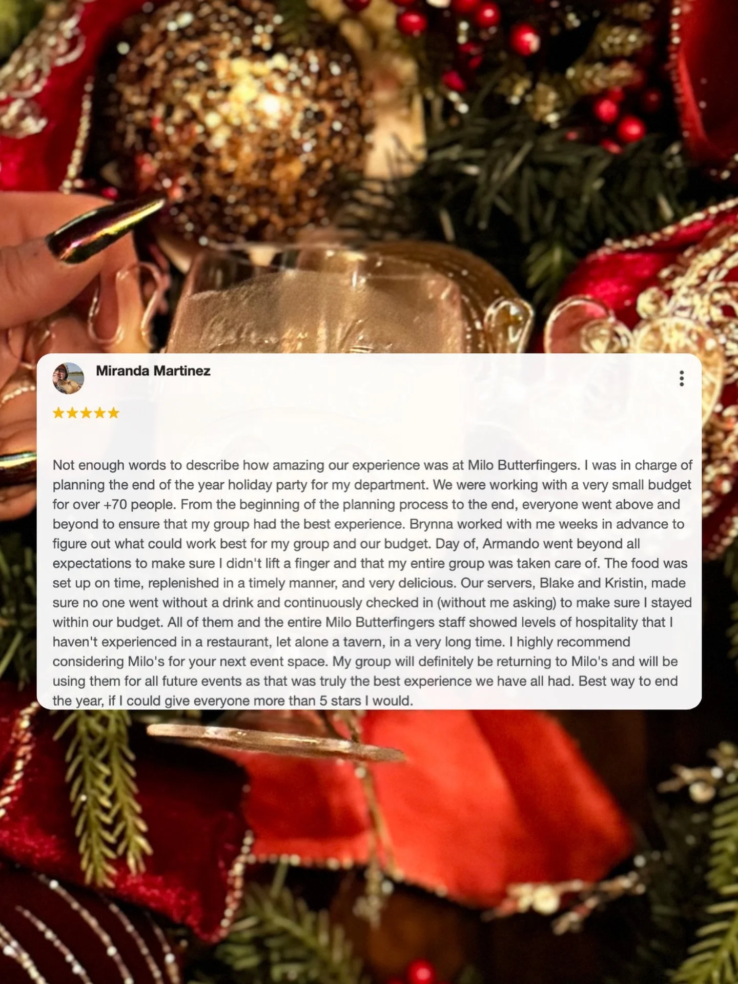 We love hearing from happy guests 🥹 Holiday events at Milos are all about good vibes, great drinks, and memories worth celebrating.
.
.
:
#dallasevents #dallaseventspace #dallasholiday