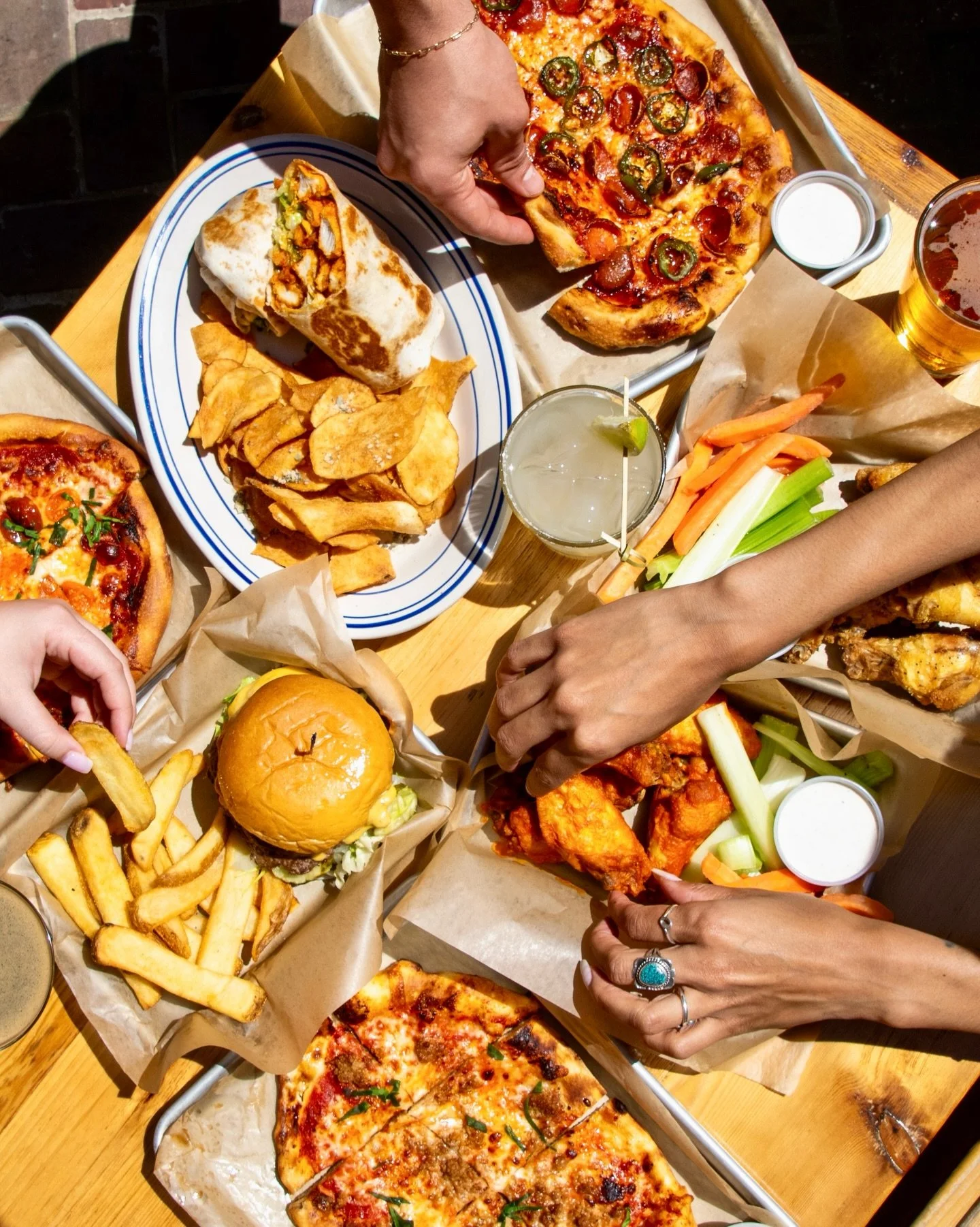 Milo&rsquo;s patio is the kind of after work happy hour spot where everyone says &ldquo;one drink&rdquo; and nobody actually means it 🍻$10 food specials, $3.75 domestics, $7 premium wells, and $8 margs Sunday- Friday 11am-7pm (all day Monday).
.
.
.