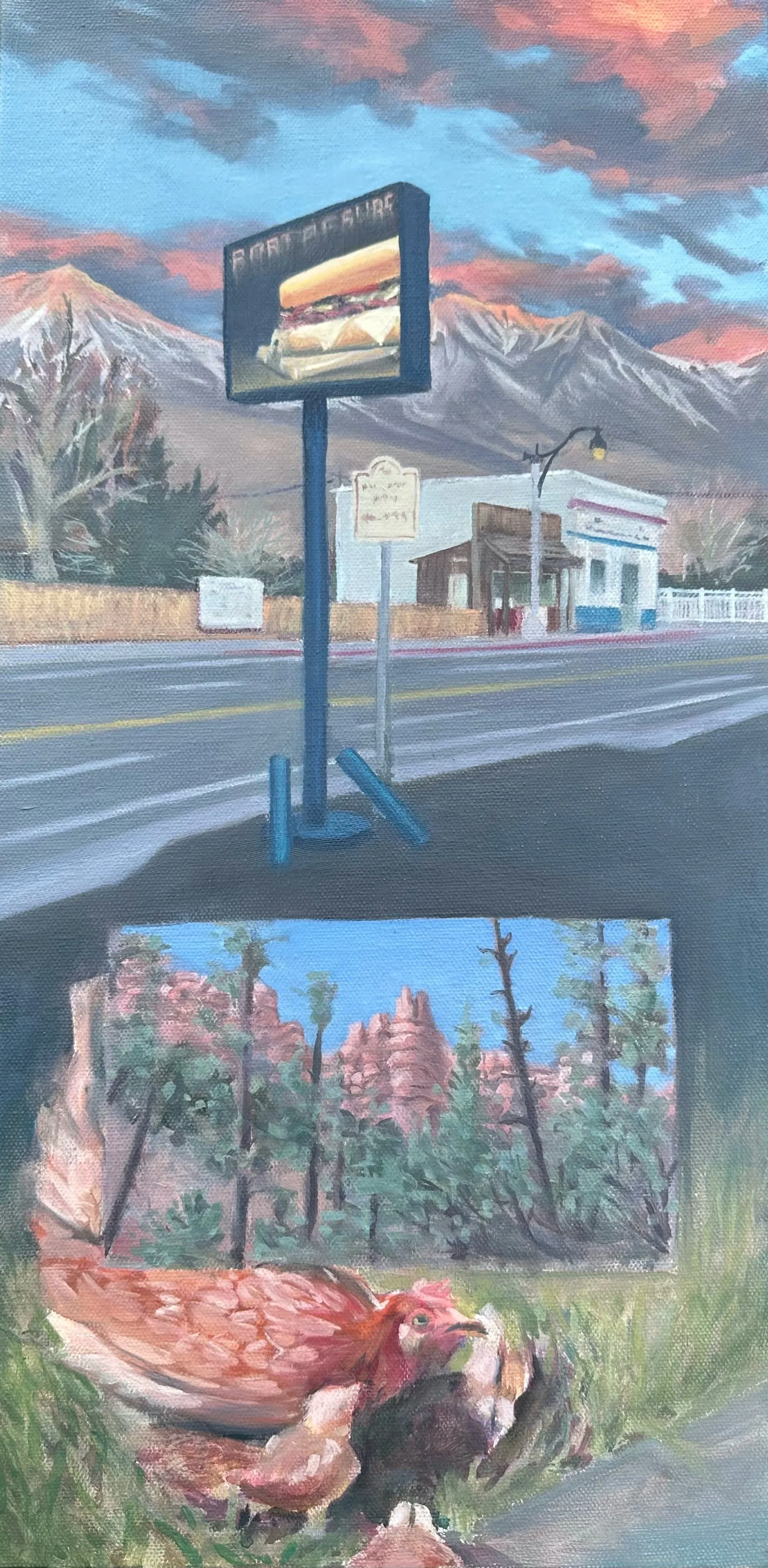 "Port of Subs" - 10" x 20" - Oil on Canvas - 2025