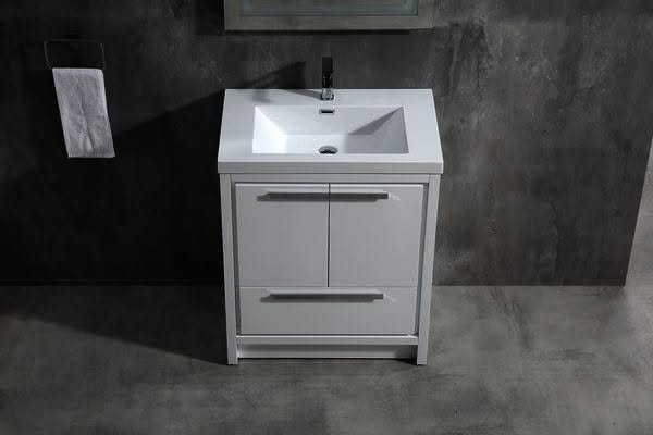 30x19in White Bathroom Vanity set