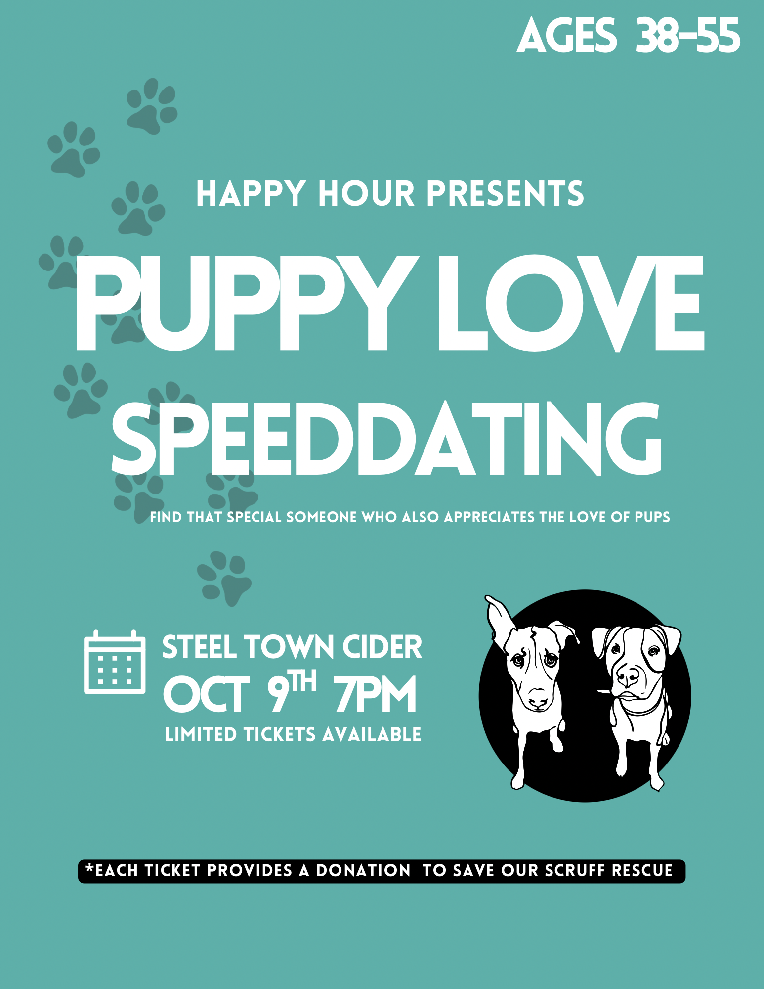 Puppy Love Speed Dating Ages 38-55 -Save our Scruff Collab(Hamilton)