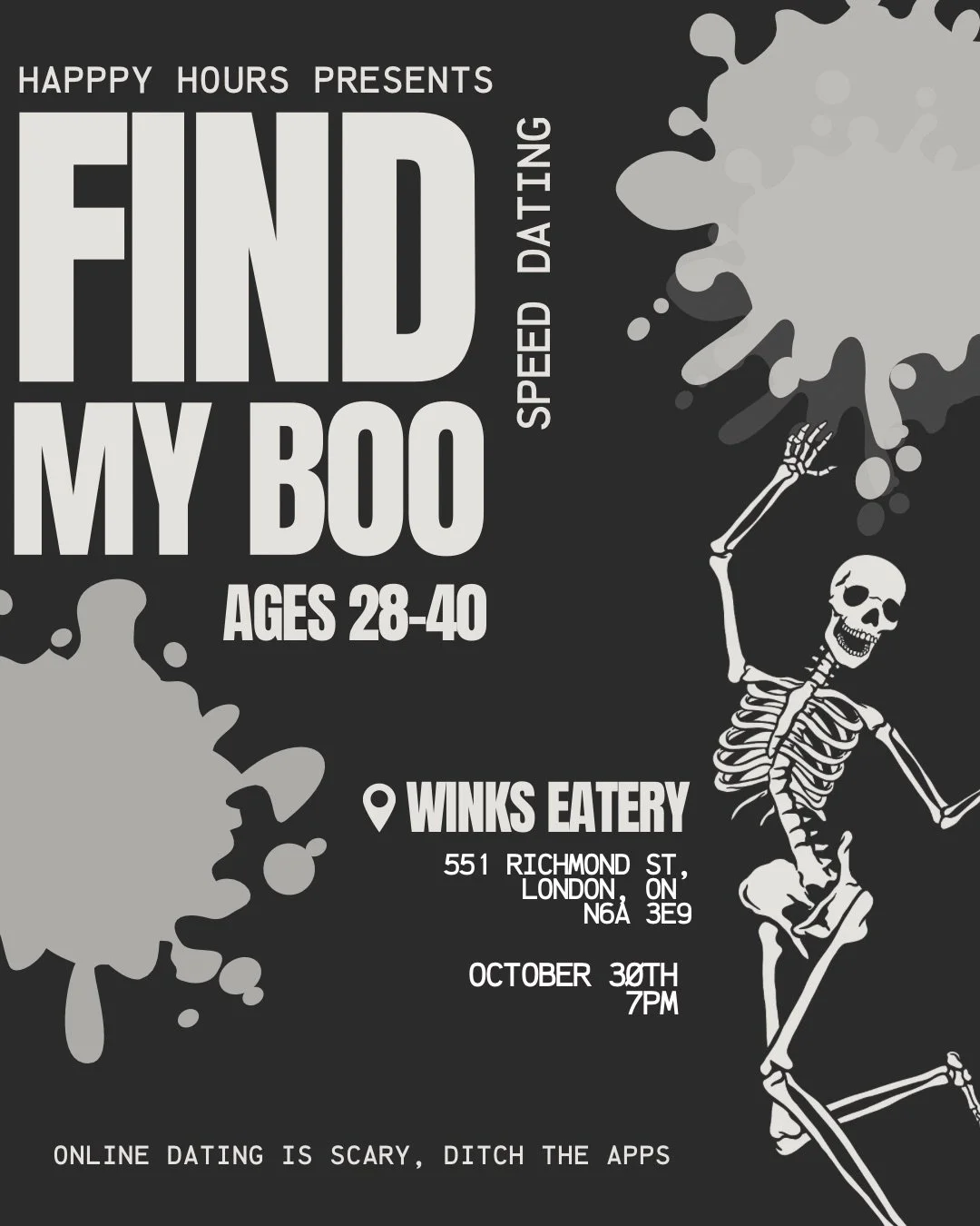 Find my boo speed dating Ages 28--40@winks Eatery(London)