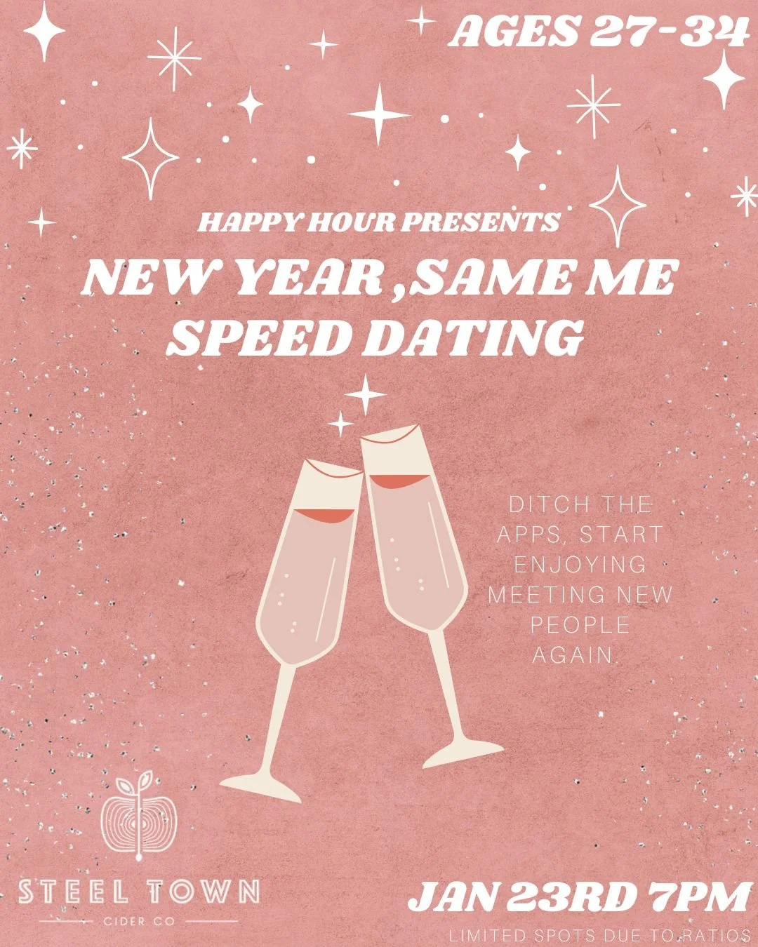 New year same me speed dating ages 27-34@Steel town cider (Hamilton) 