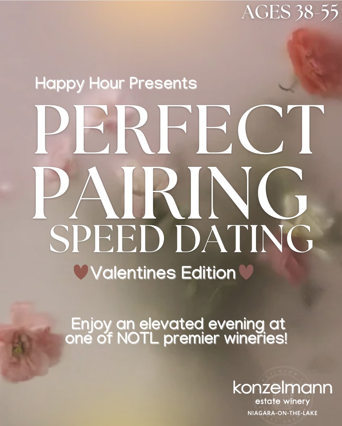Perfect pairing speed dating ages 38-55 @Konzelmann Estate Winery (notl)