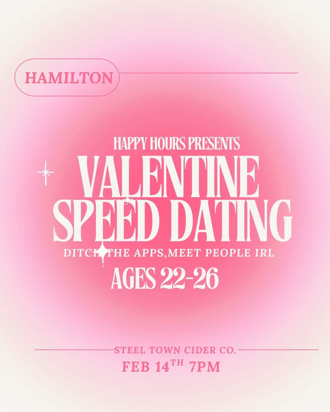 Valentines speed dating ages 22-26 @Steel Town Cider Co. (hamilton)