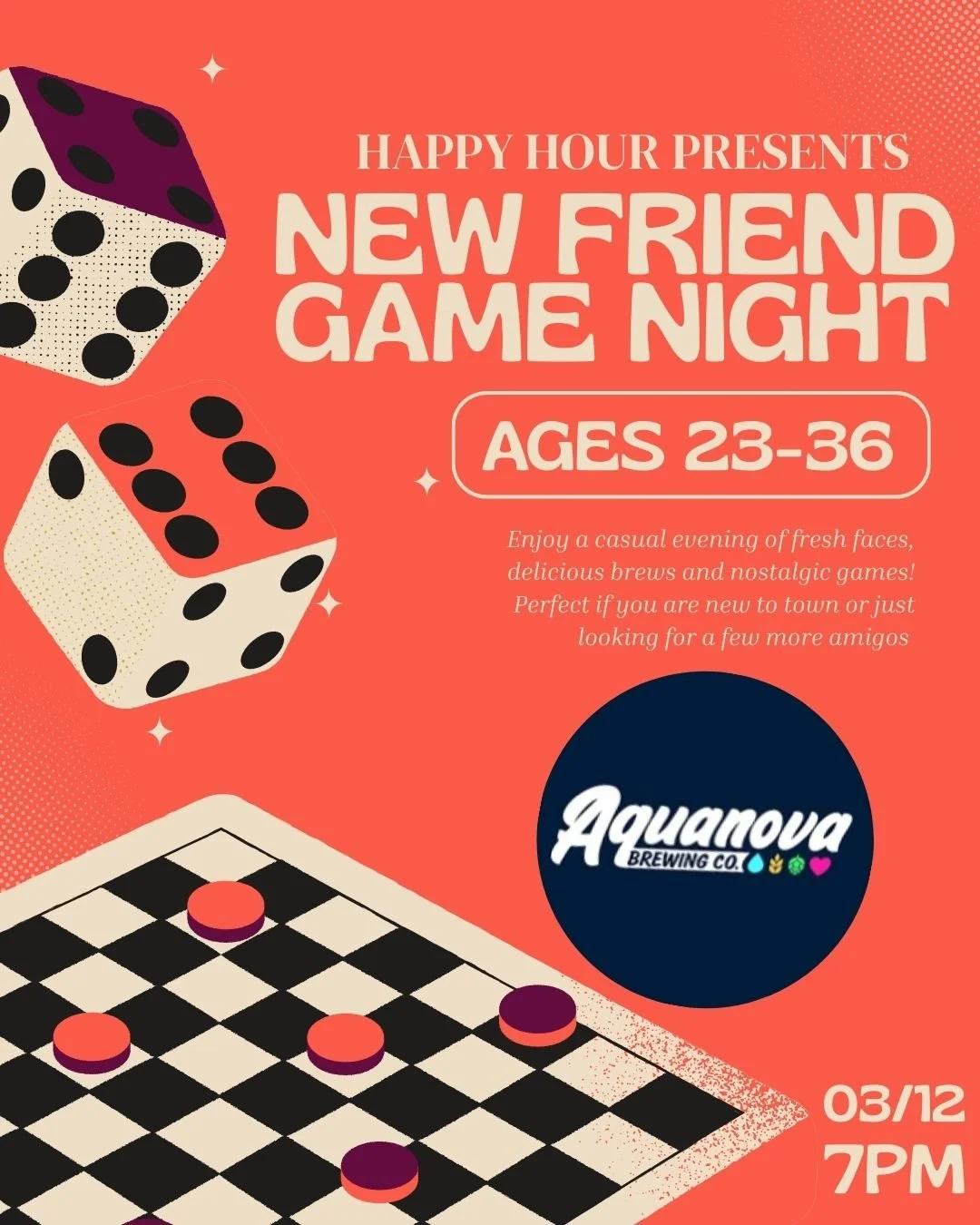 New Friend Game night@ Aquanova brewing ages 23-36 (hamilton)