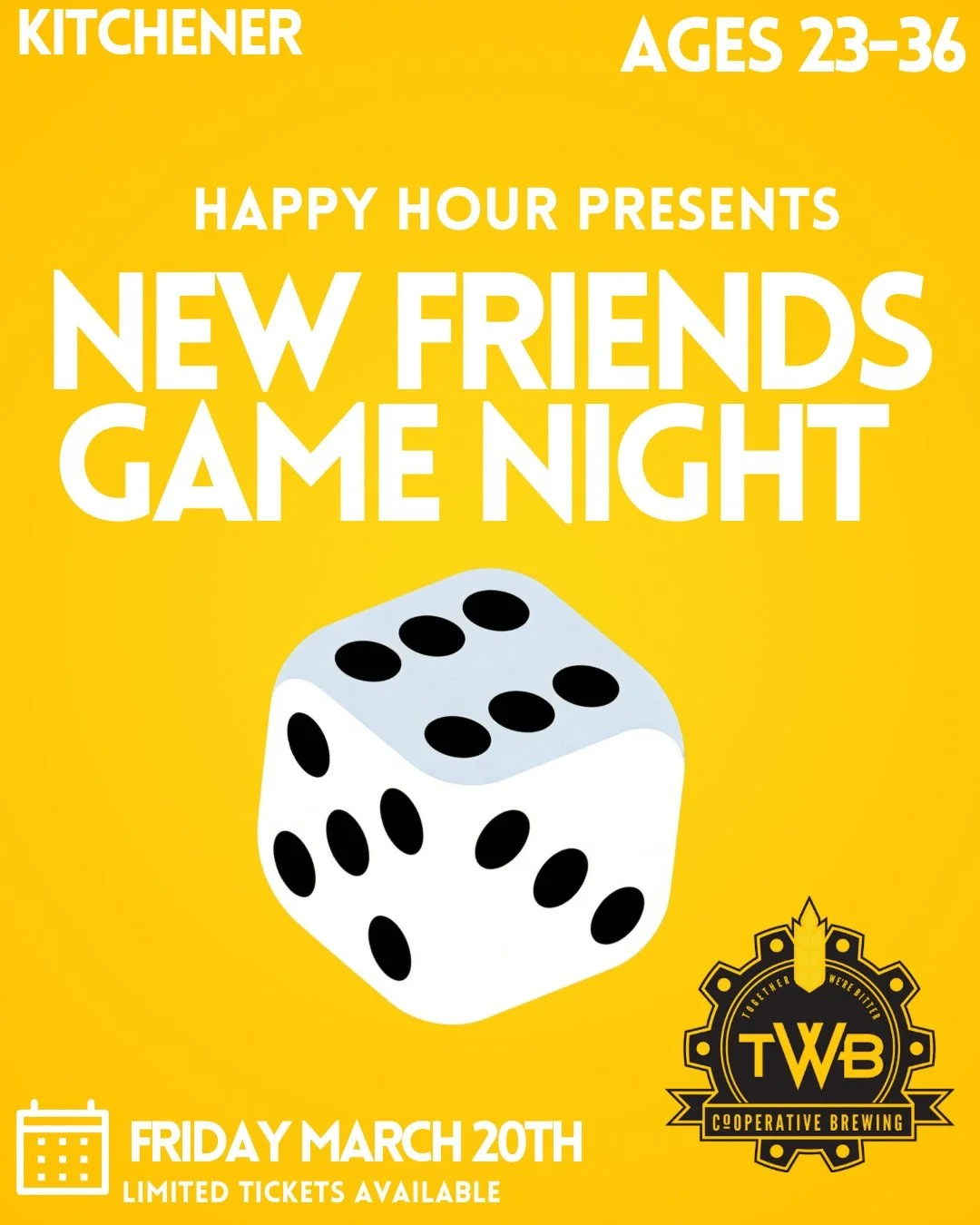 New Friend Game night@ TWB brewing Co-operative ages 23-36 (Kitchener)