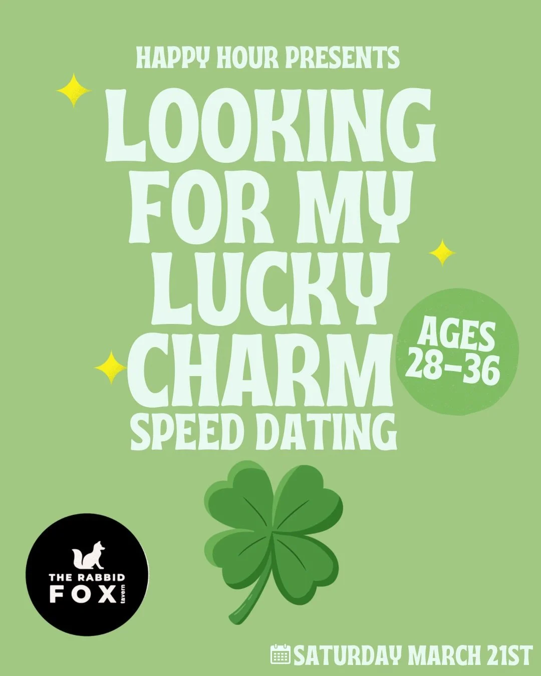 Looking for my lucky charm speed dating ages 28-36 @The Rabbid Fox (Kitchener)