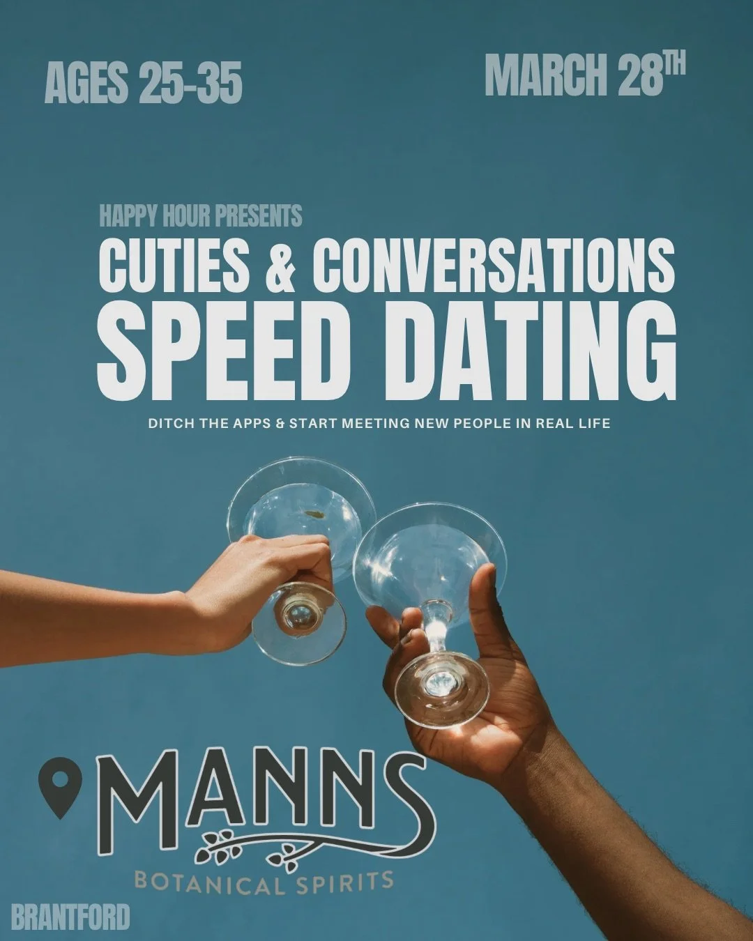 Cuties &amp; conversations speed dating ages 25-35@Manns Distillery (Brantford)