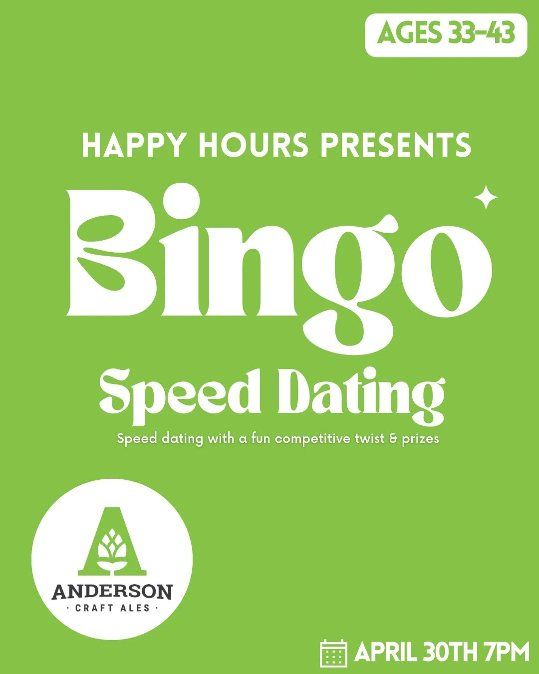 BINGO Speed Dating Ages 33-43 @Anderson’s Craft Ale.(London)