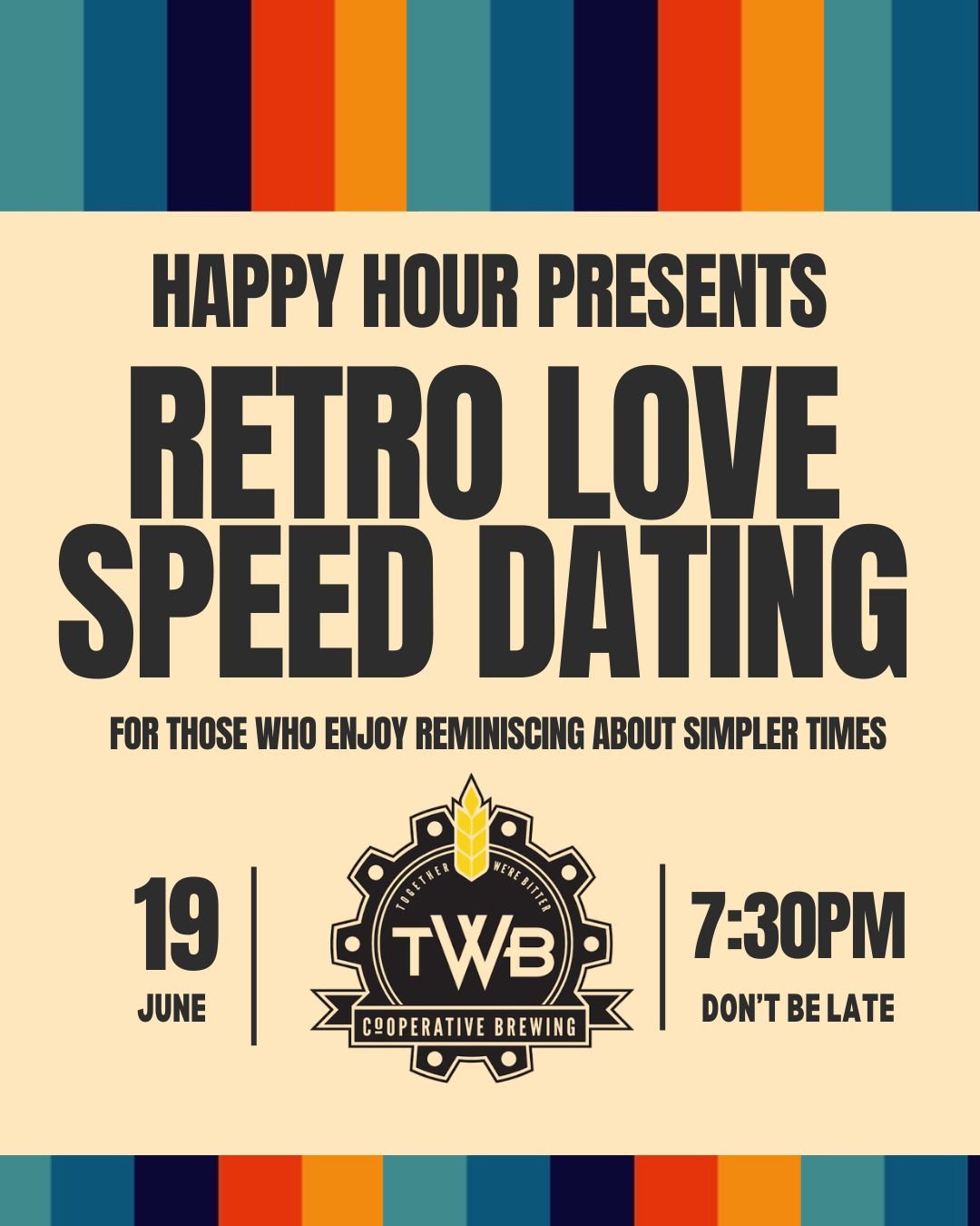 Retro Speed Dating ages 30-45@TWB (kitchener) 