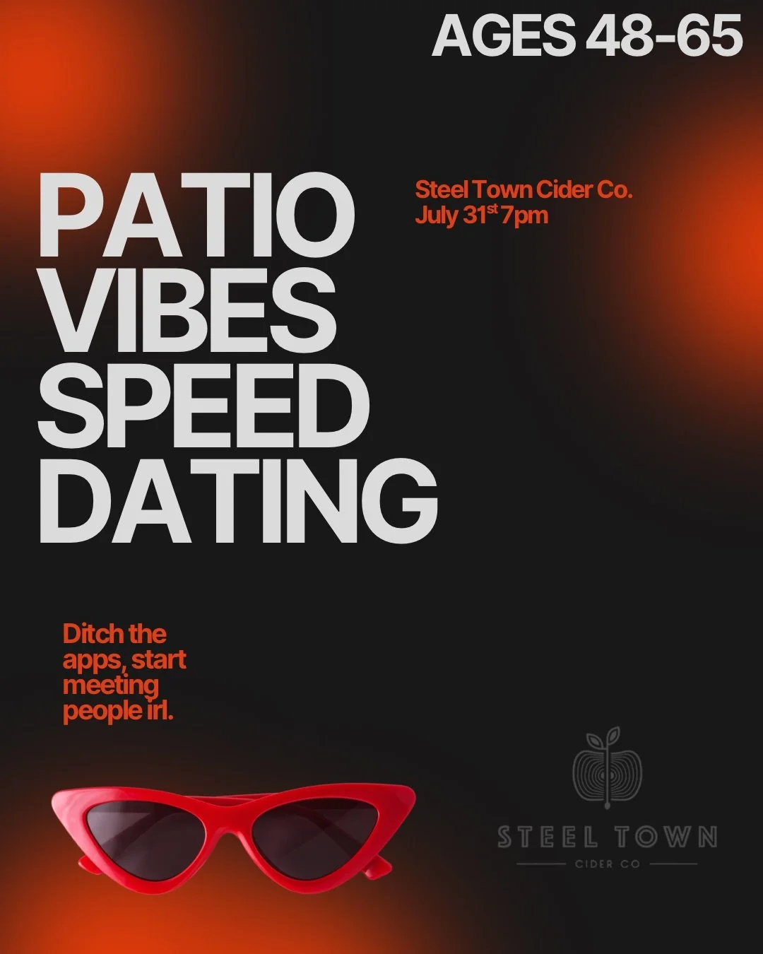 Patio Vibes Speed Dating Ages 48-65@Steel Town Cider(Hamilton)