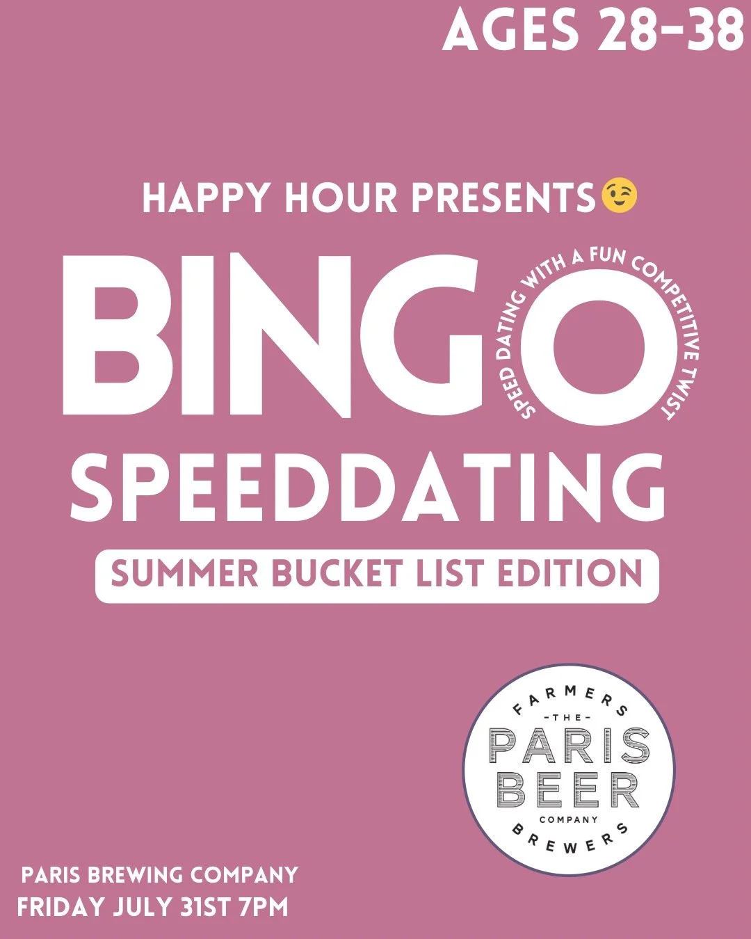 Bingo Speed Dating Ages 28--38@Paris Brewing Co. (paris)