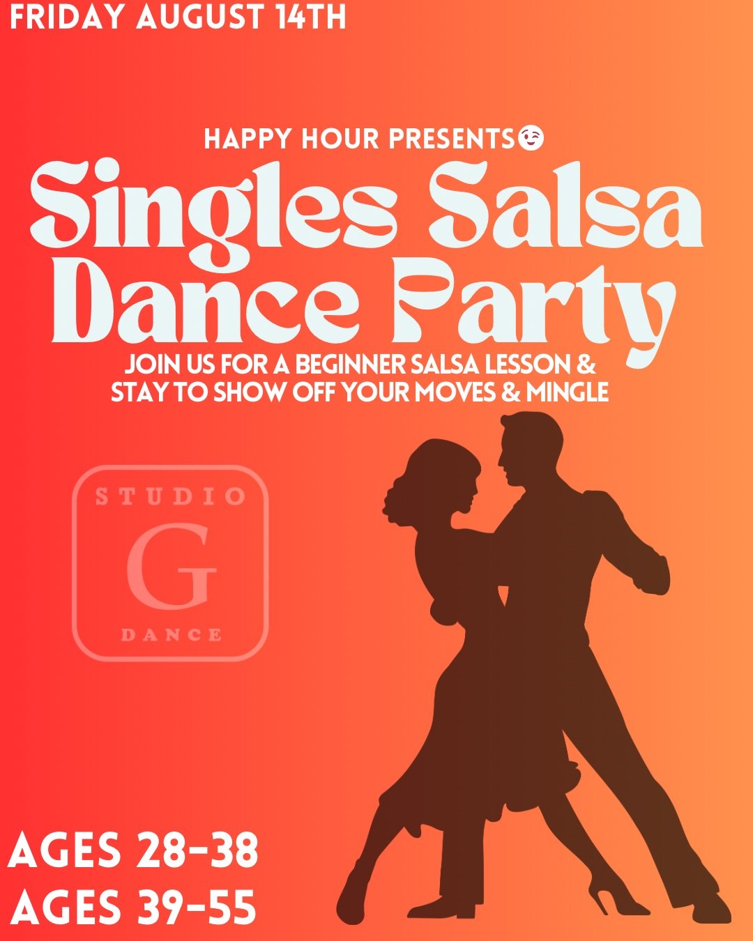 Singles Salsa Dance Party (Beginners Class &amp; dance party)Ages 28-38 &amp; 39-55 