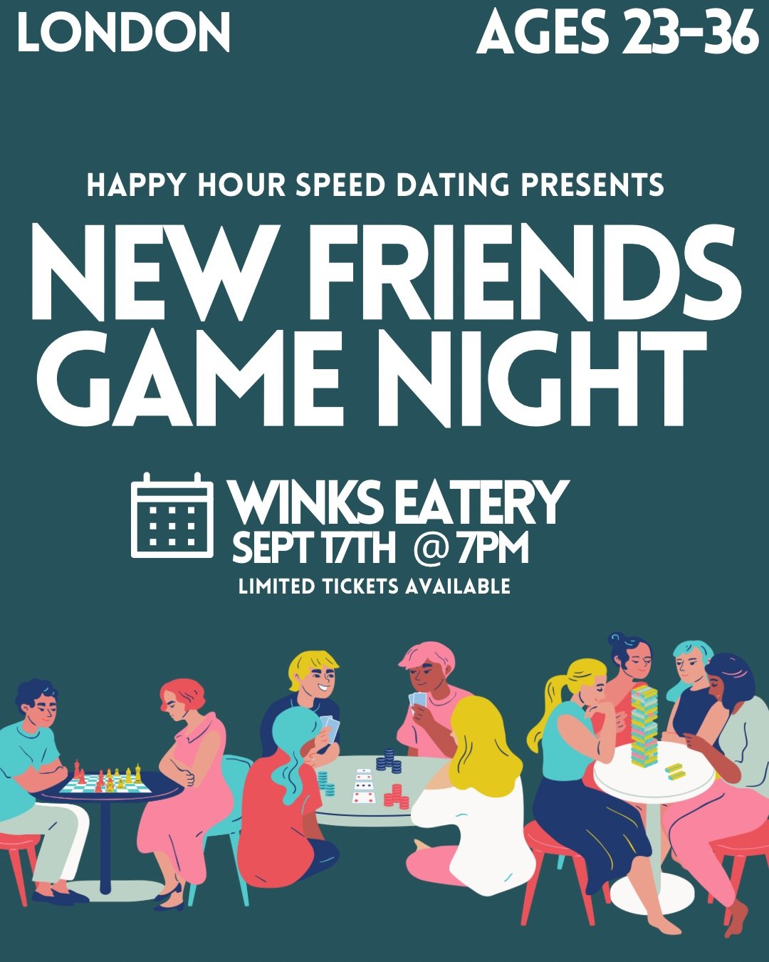 New Friend Game Night Ages 23-36 @Winks Eatery (London)
