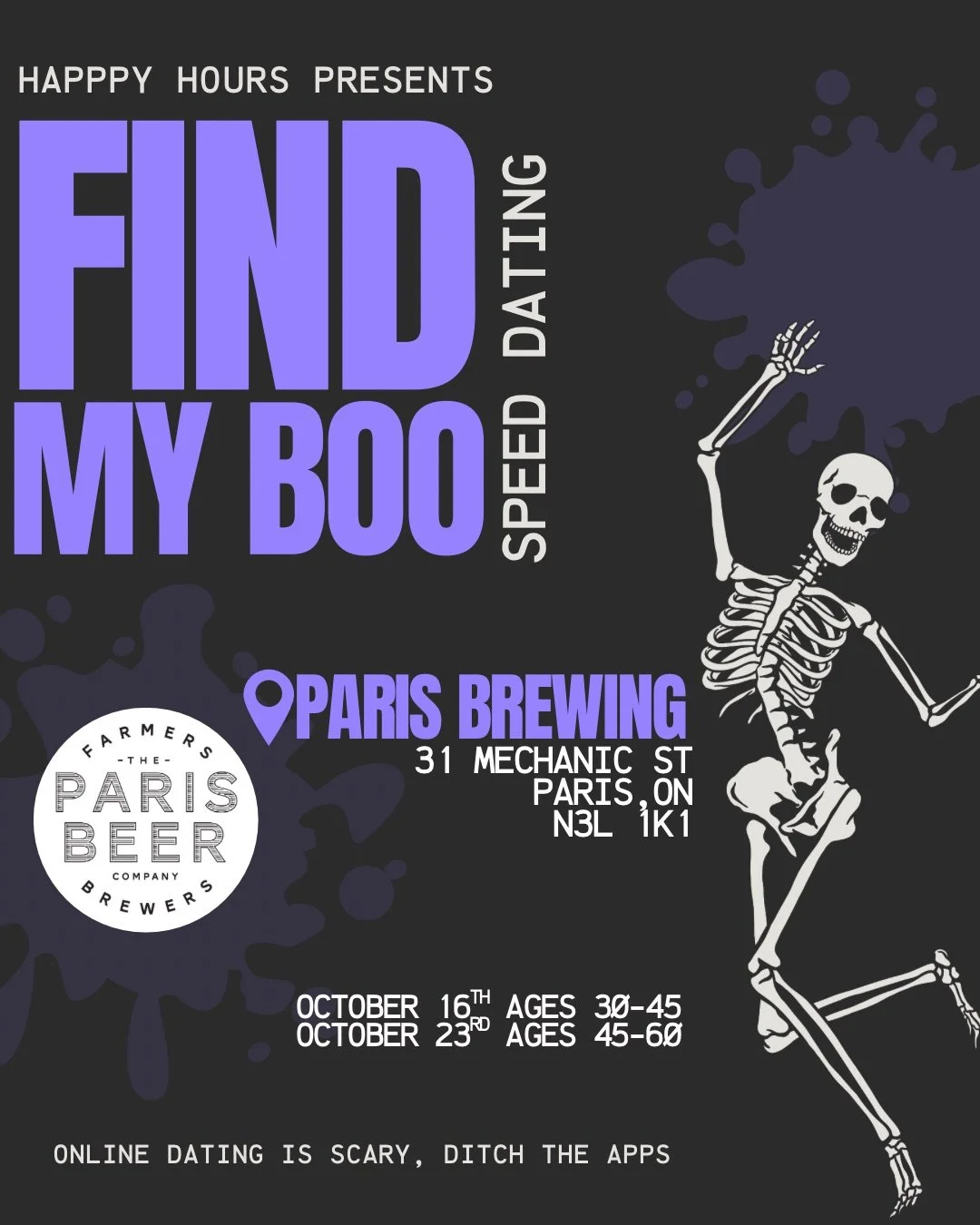 Find your boo speed dating 30-45@Paris Brewing Company