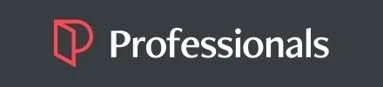 Logo with the word 'Professionals' on a dark background.