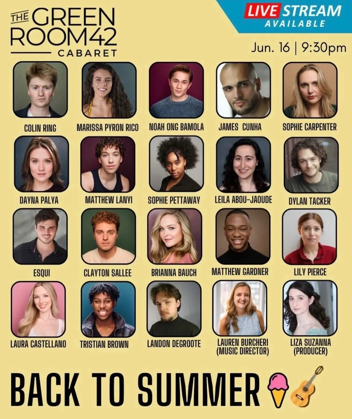 Ferb, I know what we&rsquo;re gonna do on June 16! We&rsquo;re going to @thegreenroom42 for @liza_suzanna&rsquo;s Back To Summer cabaret! 

On Tuesday 6/16 I&rsquo;ll be joined by a stacked cast of singers to have some fun in the summer sun ☀️ Use th