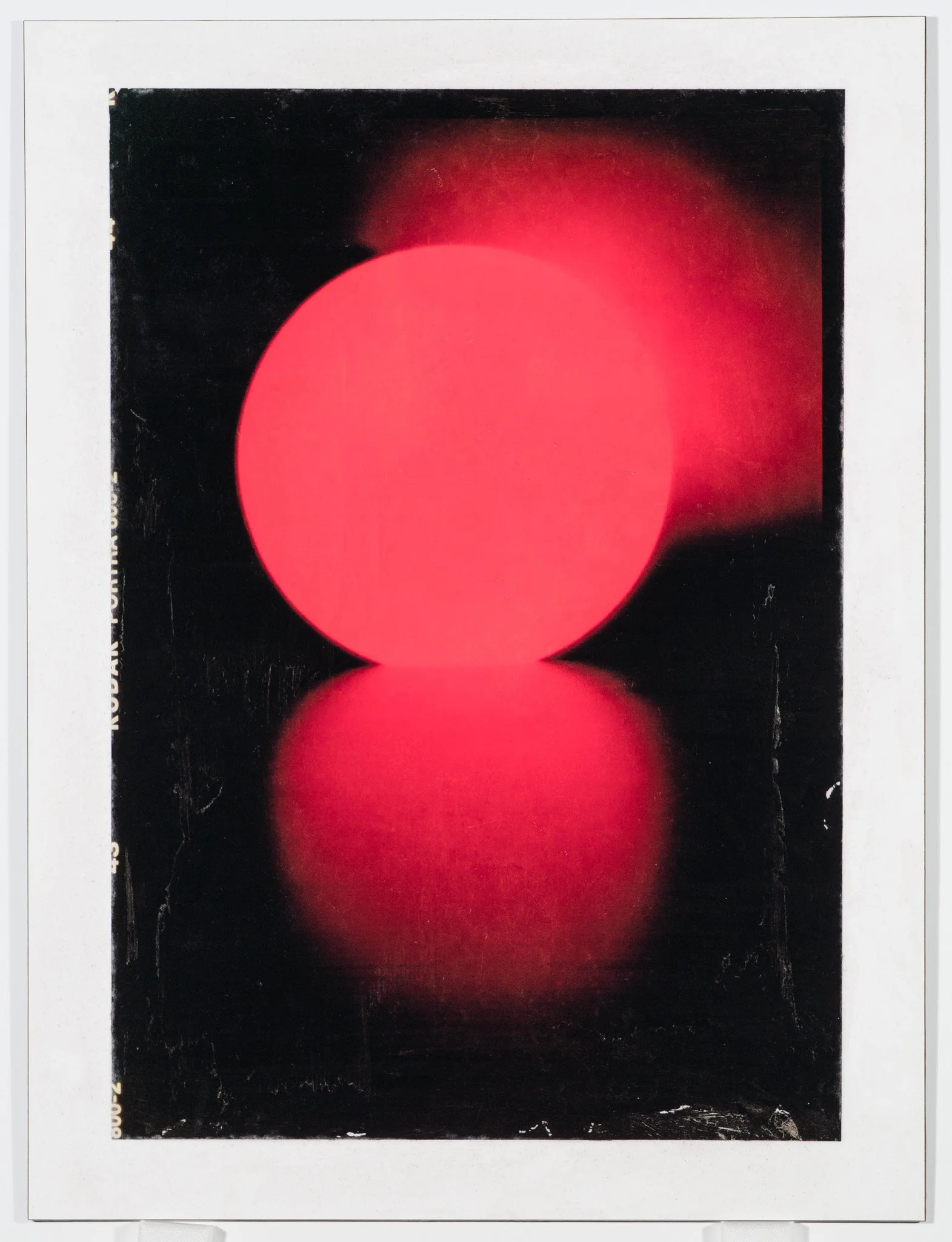 Orb: Twenty Flashes, Red, Aqueous (Pigment Ink Transfer to Board)