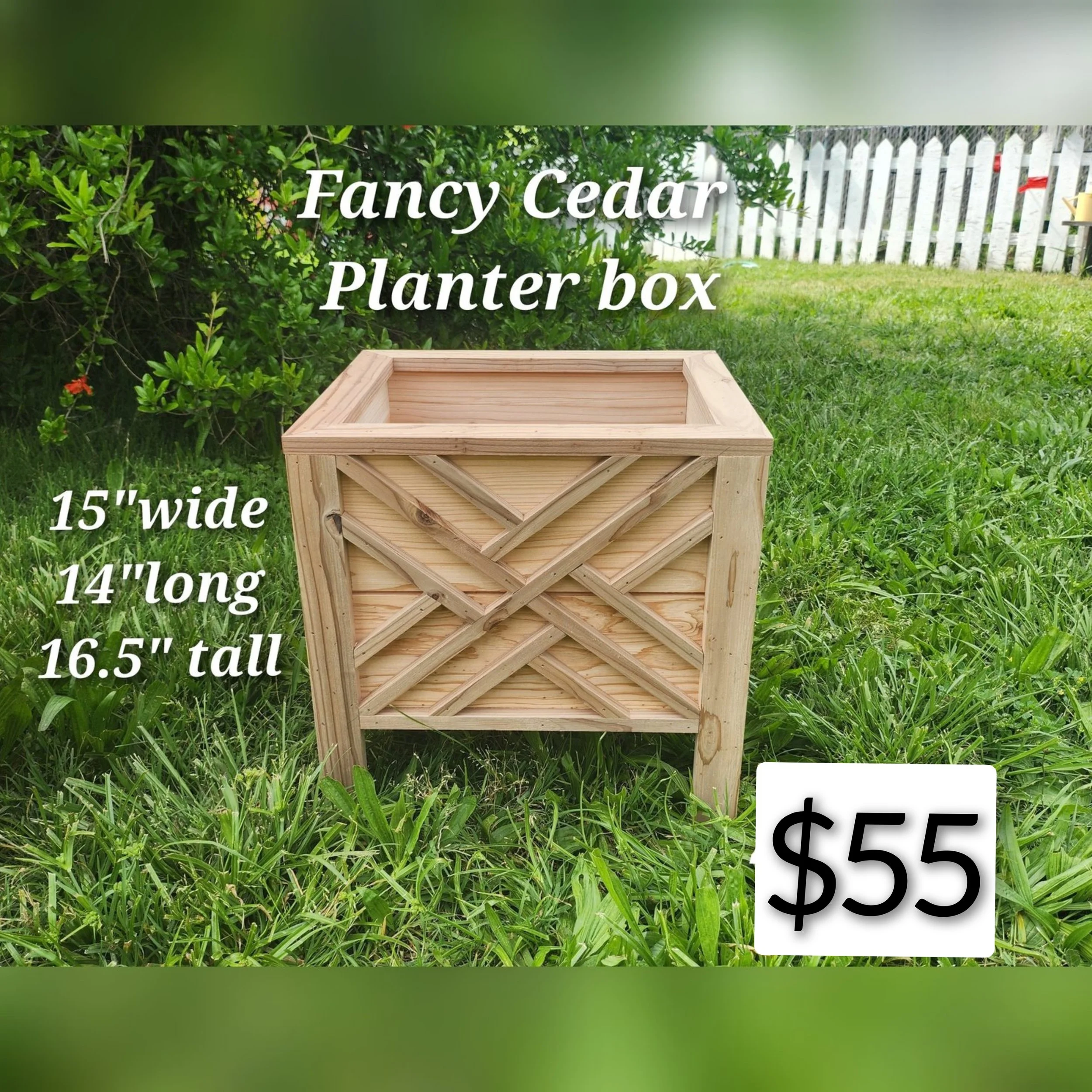Fancy Japanese cedar planter box