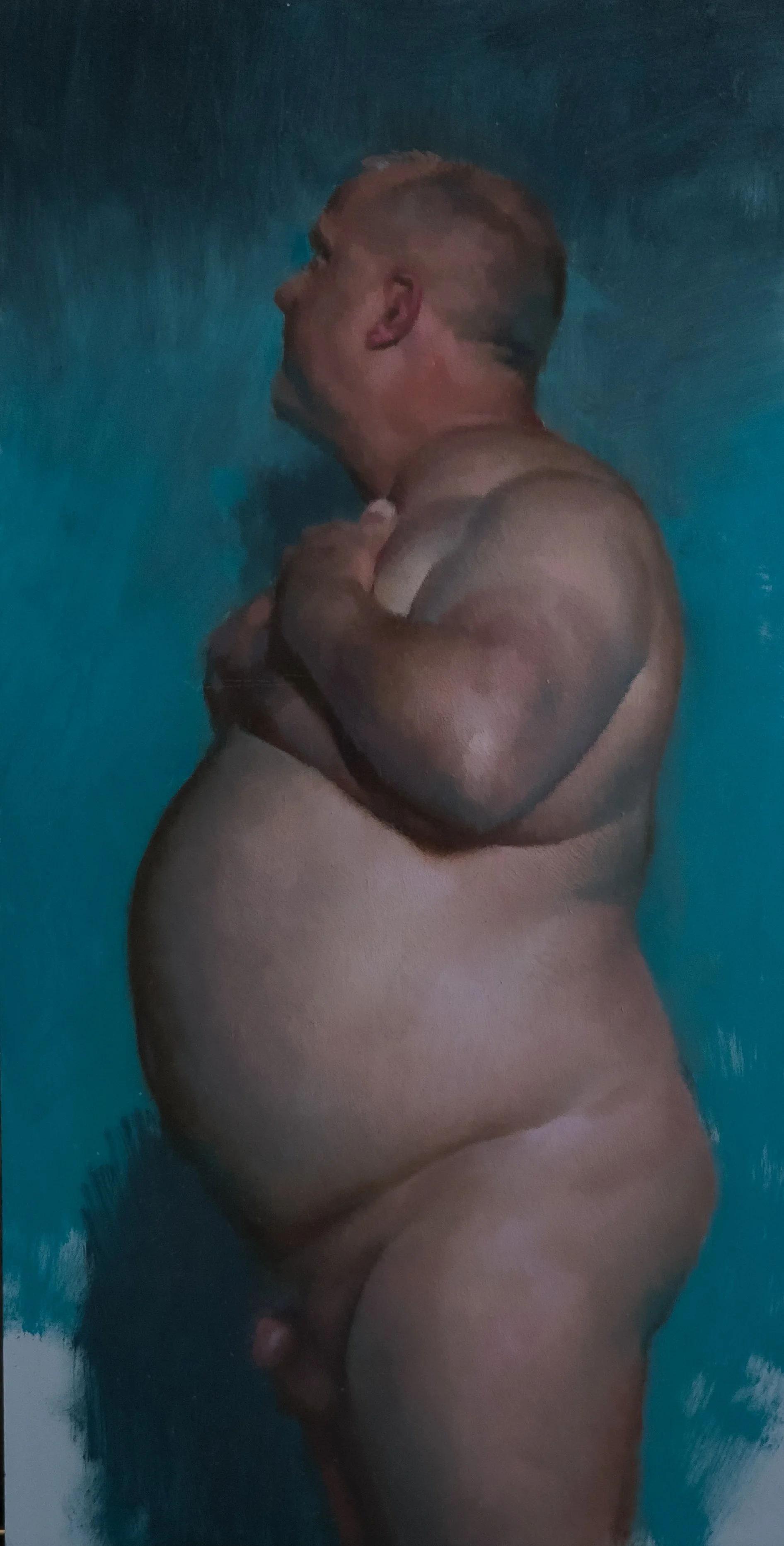 The Handyman (Turquoise)
6 x 12 Inches
Oil on Panel
