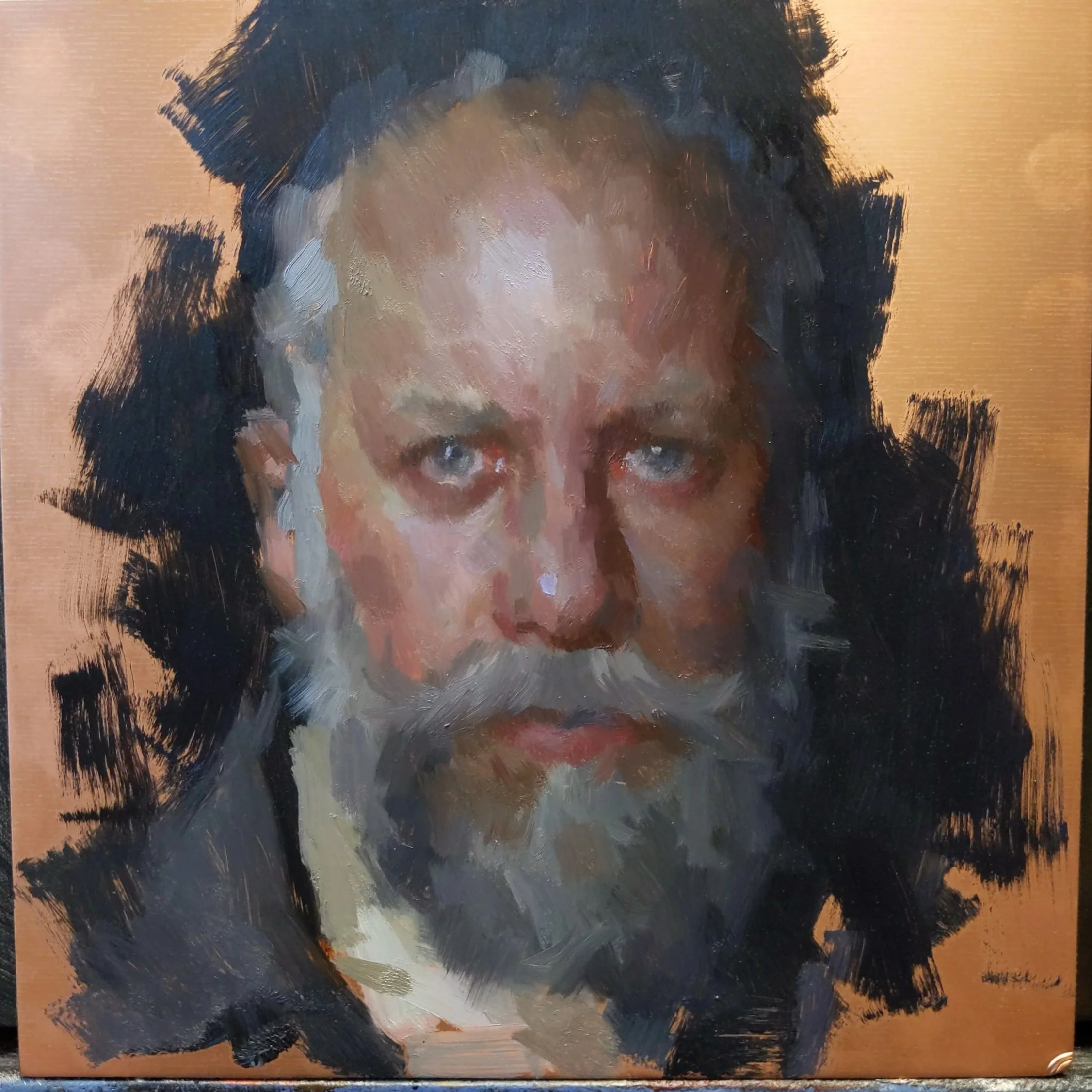 Self Portrait (on Copper)
10 x 10 Inches
Oil on Copper