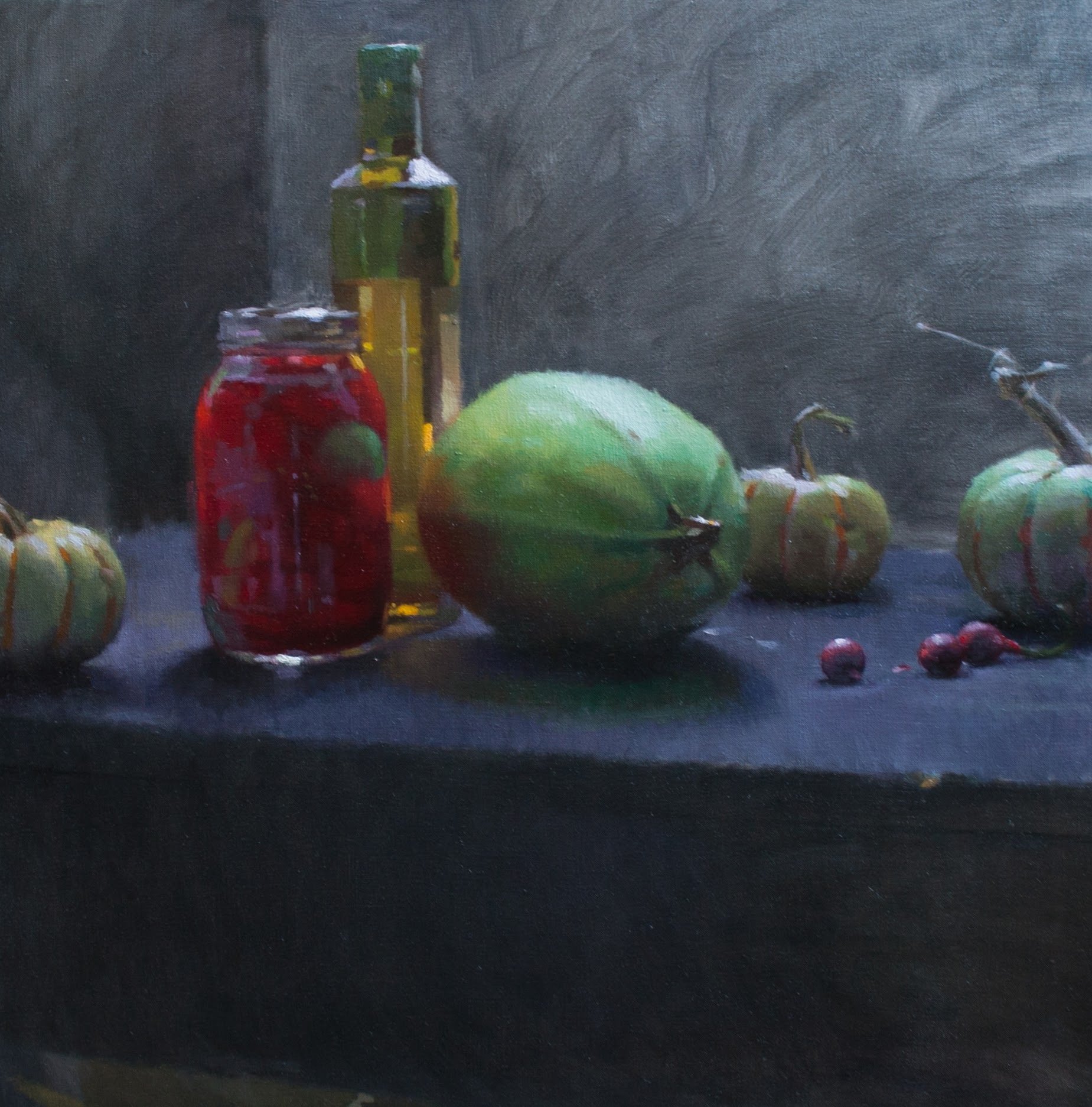 Pumpkins and Tomatoes
24 x 24 Inches
Oil on Linen