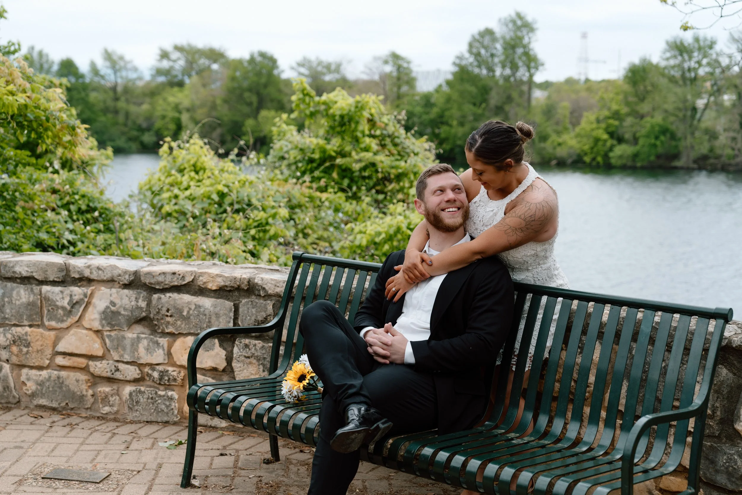 Couple eloping in Downtown Austin