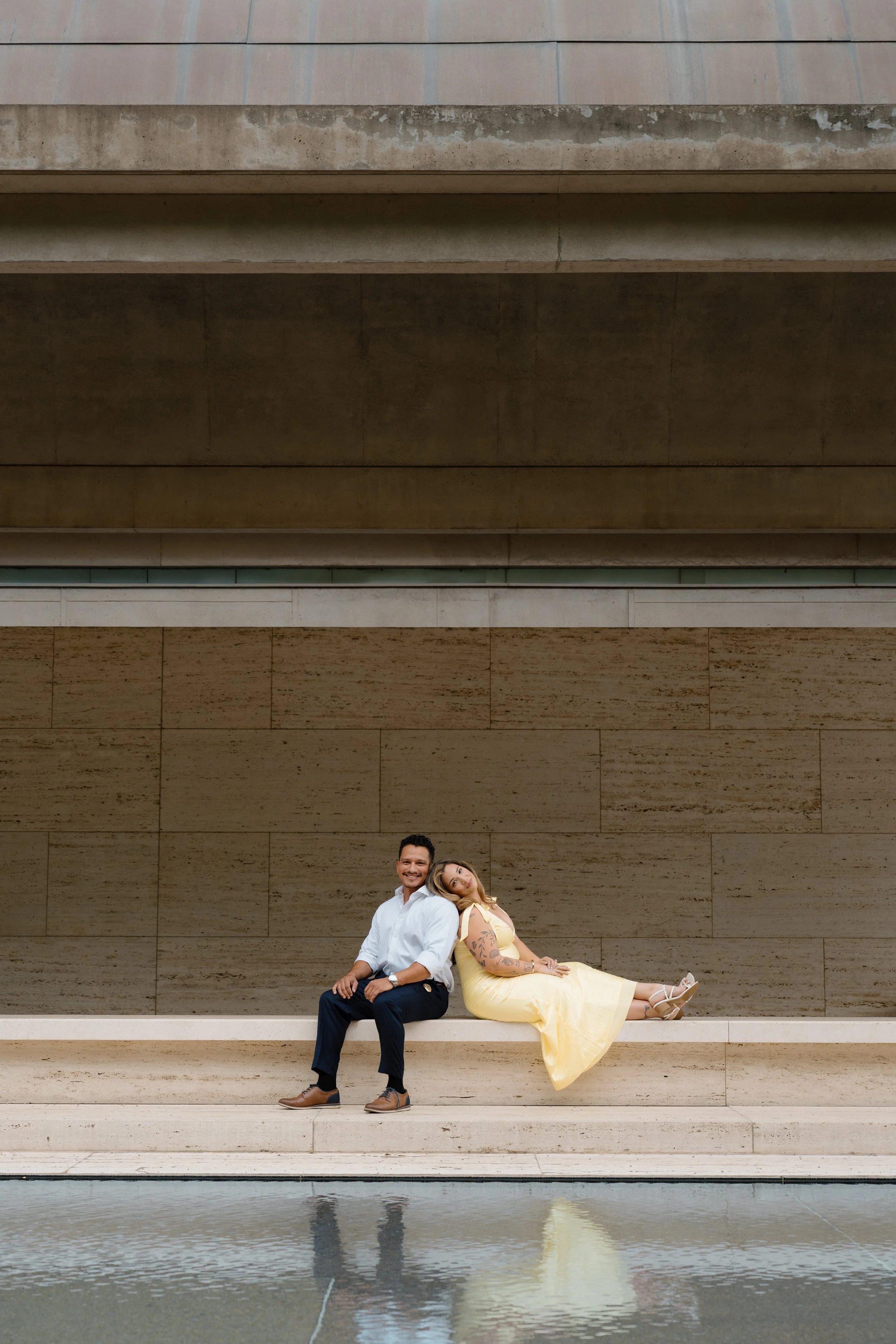 Fort Worth engagement photography at Kimbell Art Museum
