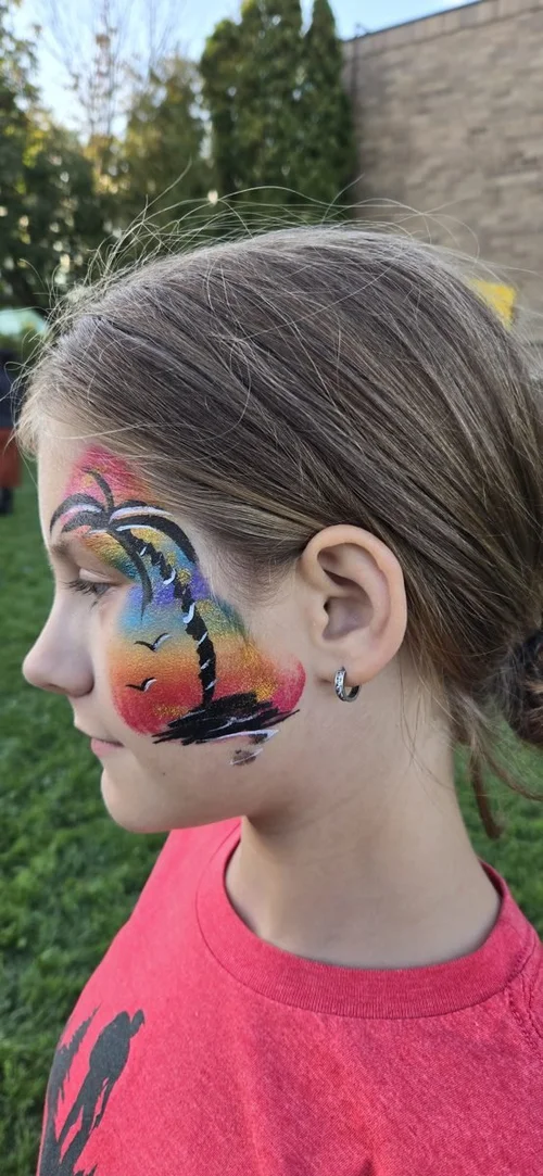 Rainbow face paint