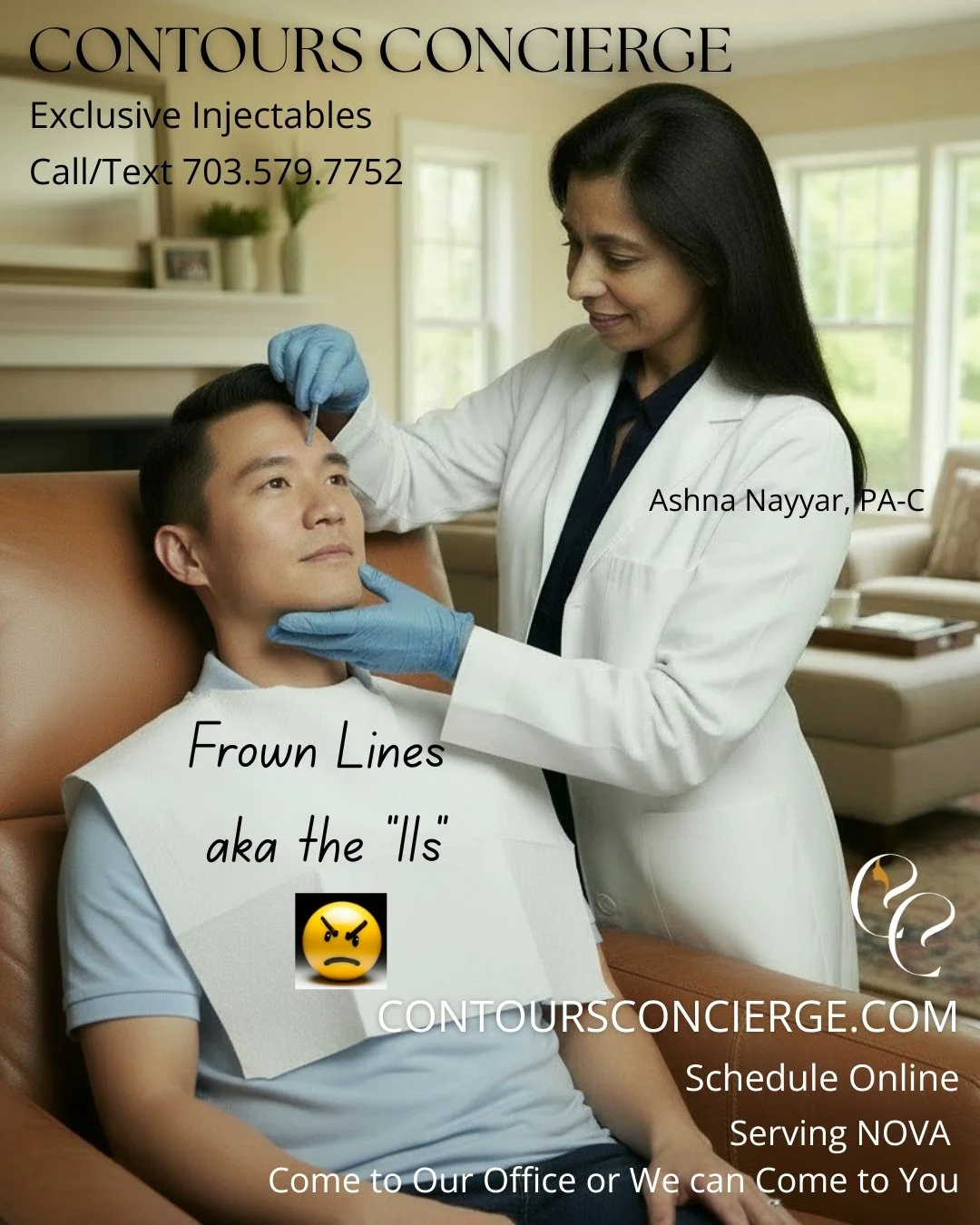 Another popular use of tox is for those pesky furrow lines - aka the "11" we can get between our eyebrows. These lines can make us look angry when we're not! Dysport (tox) is injected between the brows to reduce the vertical lines caused by