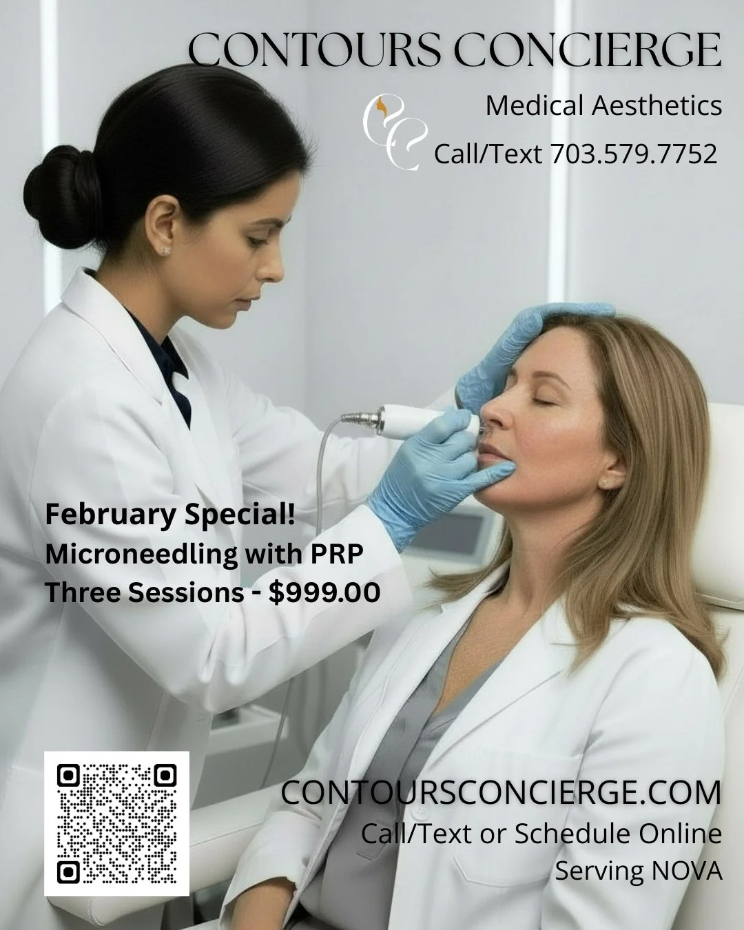 One of February specials! Three sessions of microneedling with PRP for $999.00. 
What is microneedling and PRP?
Microneedling is sometimes called collagen induction therapy because the main goal is to encourage the skin to repair itself and become fi