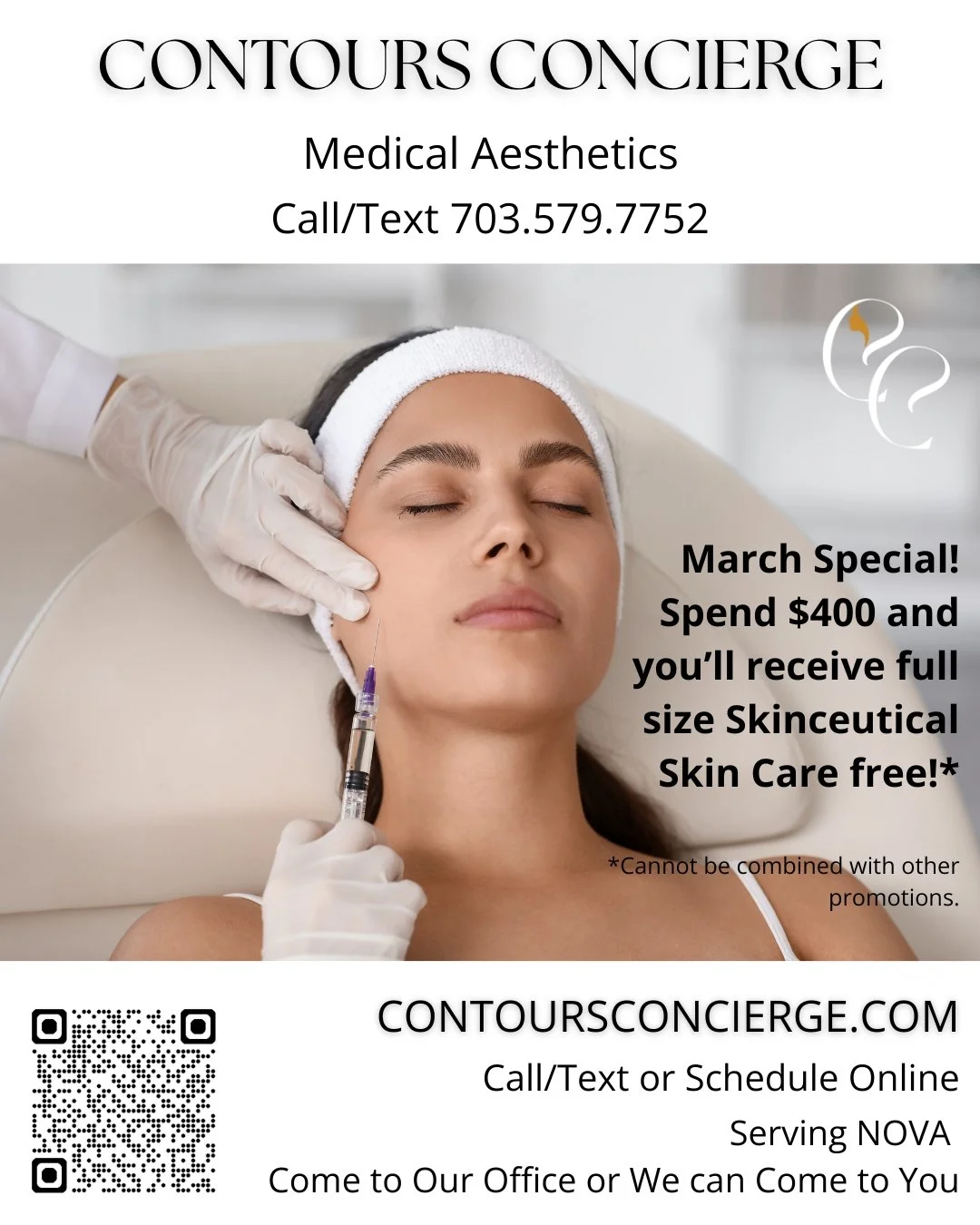 Our March promotions are out!

Promotion #2 - Spend $400 and your receive full size Skinceutical Skin Care free!

Great results don&rsquo;t come from injectables alone.

Healthy skin requires:
&bull; Consistent skincare
&bull; Sun protection
&bull; T