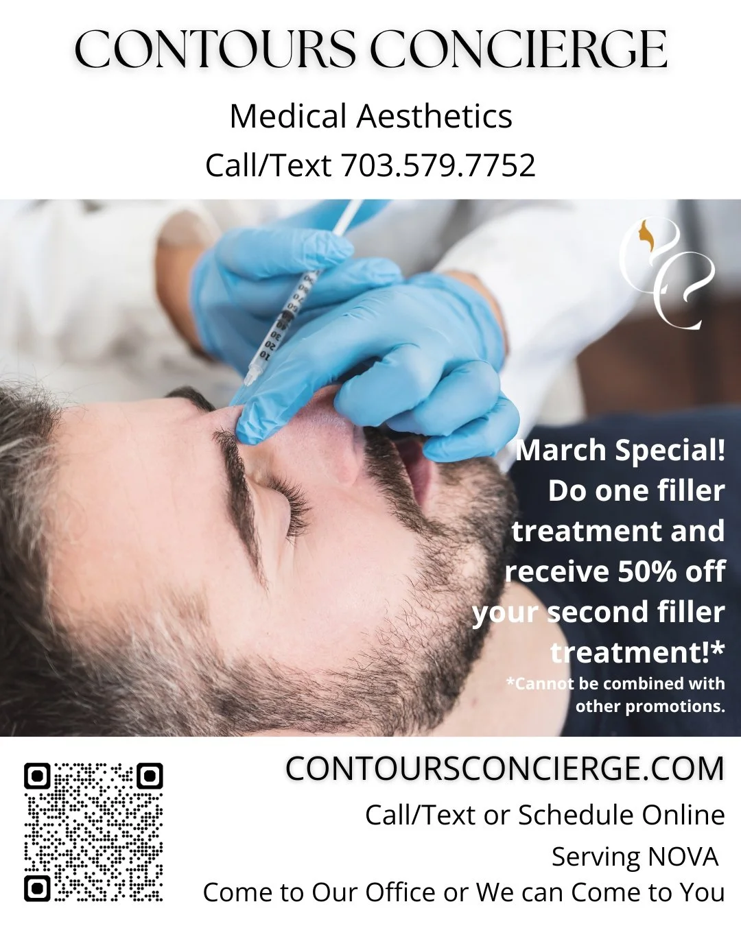 Our March promotions are coming to a close! Reserve your spot today!
Promotion #1 - Do one filler treatment and receive 50% off your second filler treatment!*
We take our time with fillers. We get to know you.
Custom, not cookie-cutter
Every face is 