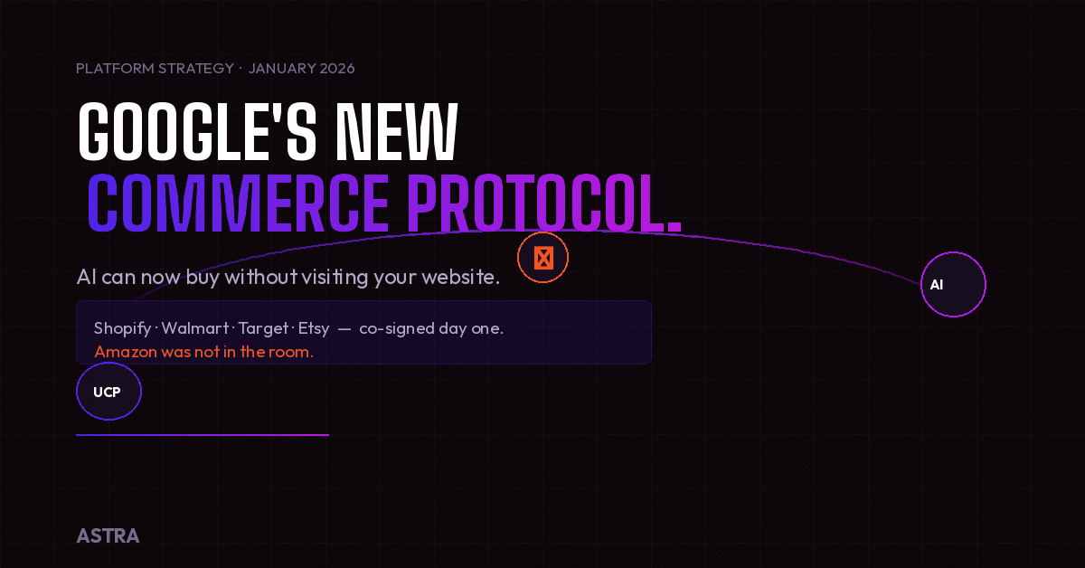 Google Just Launched a Protocol That Lets AI Buy Without Visiting Your Website. Amazon Wasn't Invited.