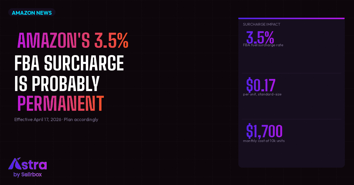 Amazon's 3.5% Fuel Surcharge on FBA Fees: A 'Temporary' Charge That's Probably Here to Stay