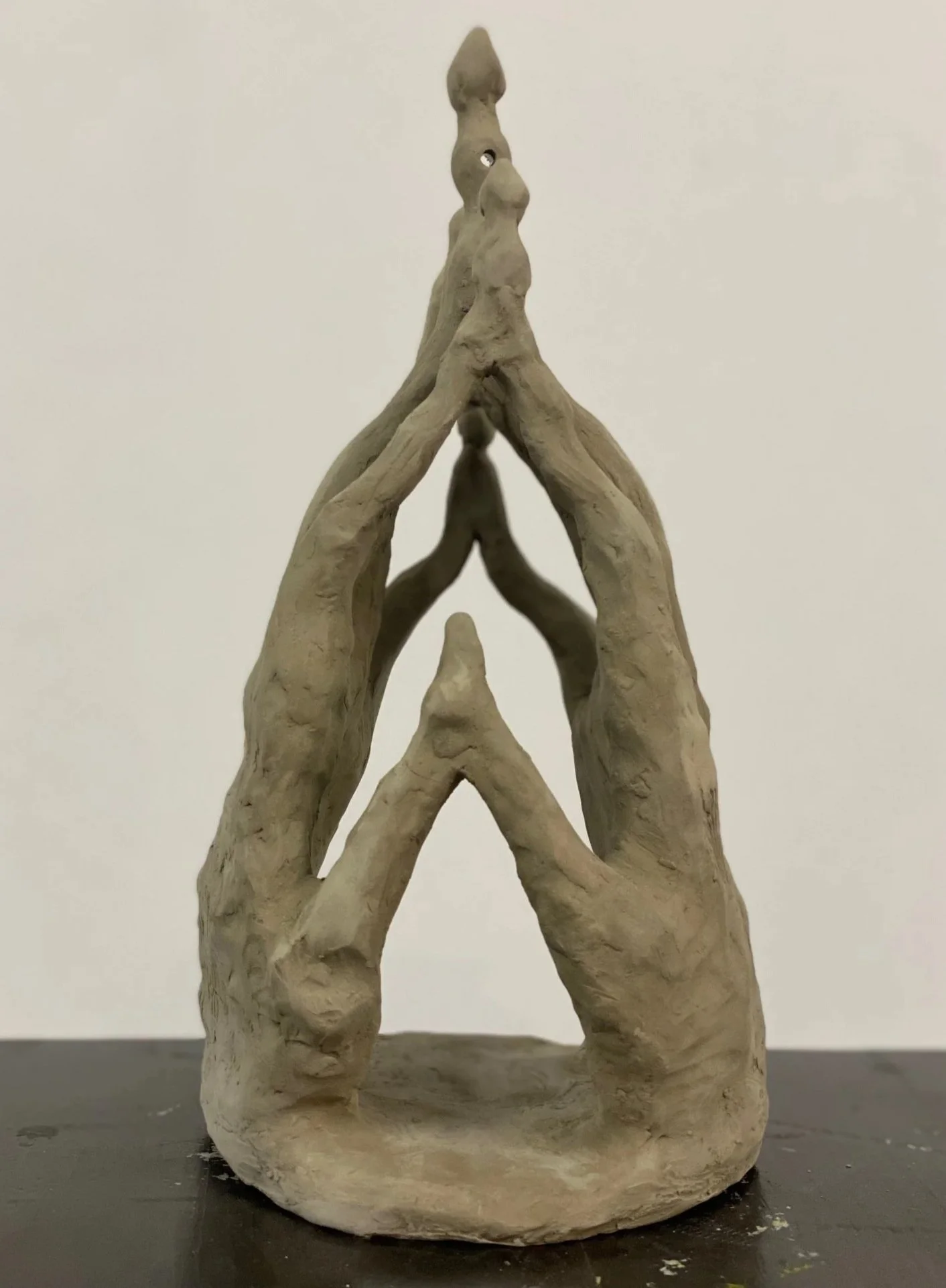 "Entempled 1" 
27 x 14 x 14 cm, ceramic 
Nov 2025
made under supervision of Liviu Mocan