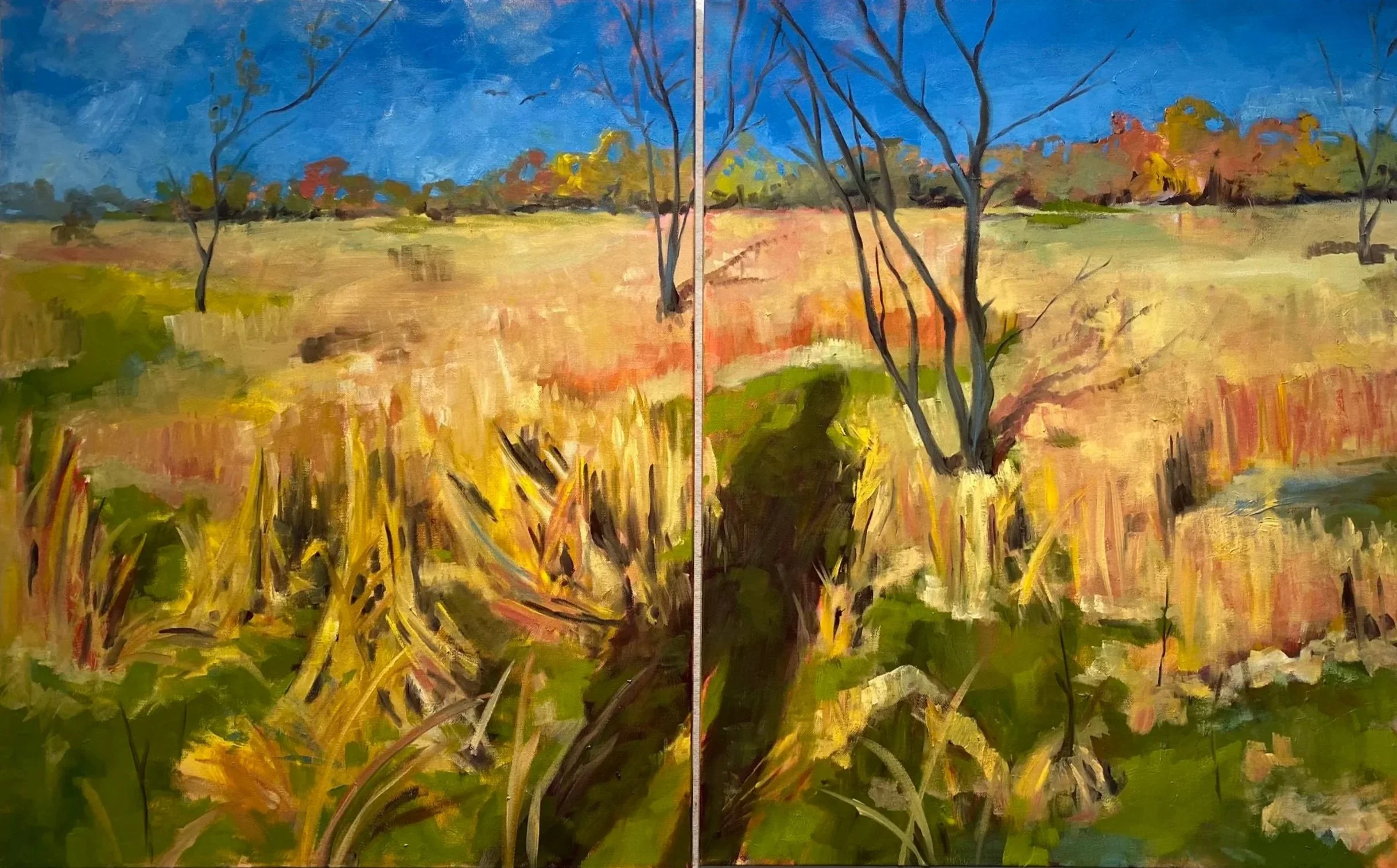 Marsh Annunciation, 48" x 36" oil on canvas, 2024