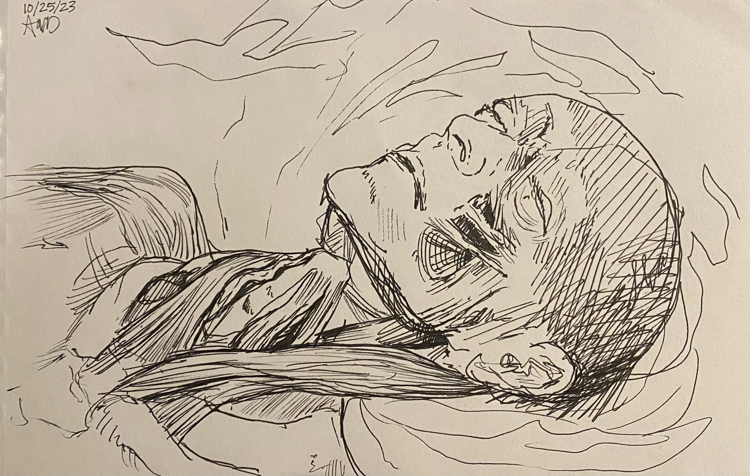 Memento Mori, pen on paper, 2024