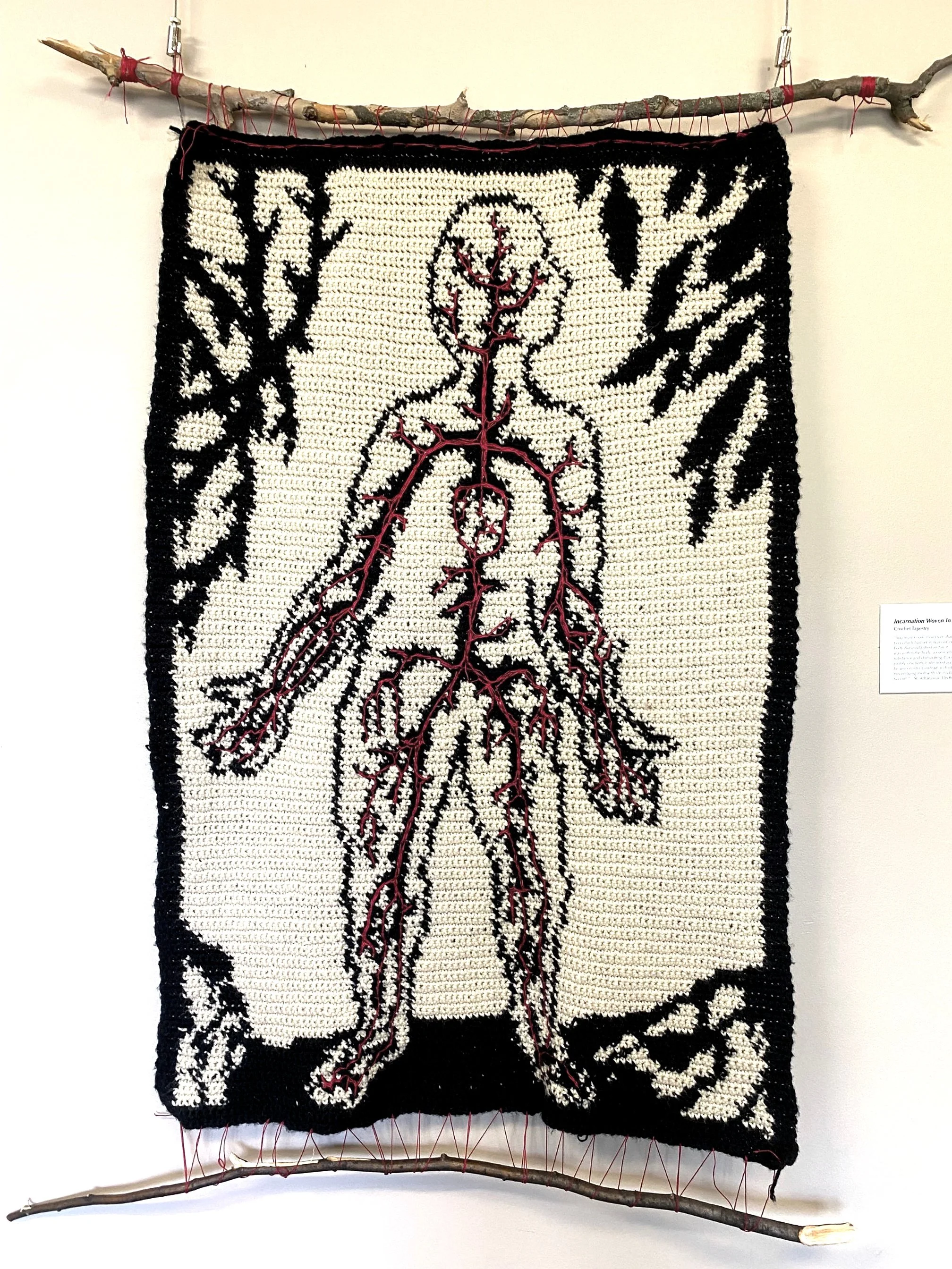 Incarnation Woven In (front), crocheted with acrylic yarn, 72 x 40 cm, 2024 