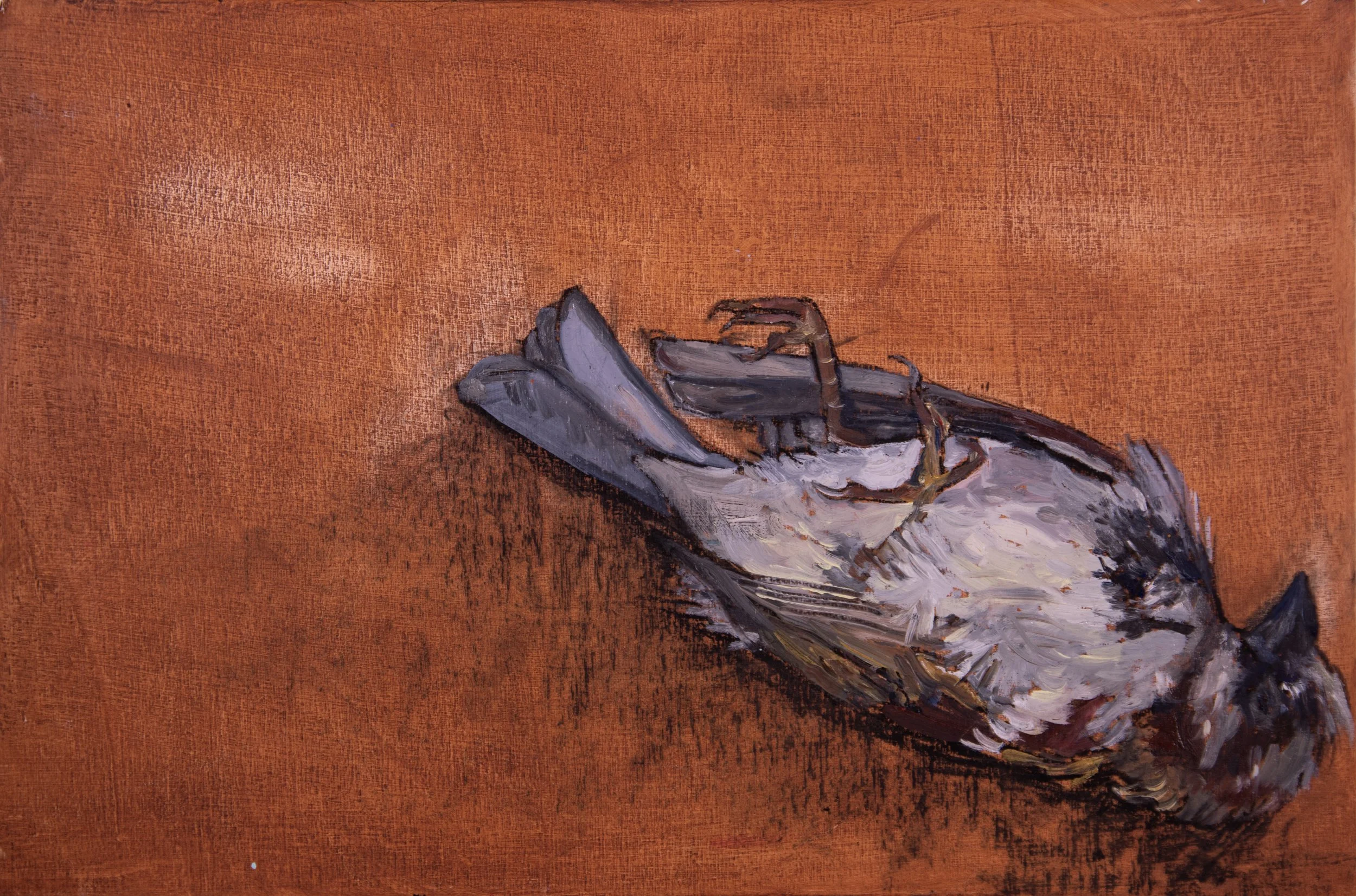 Consider the Sparrow, oil on wood panel, 30x20 cm, 2026
