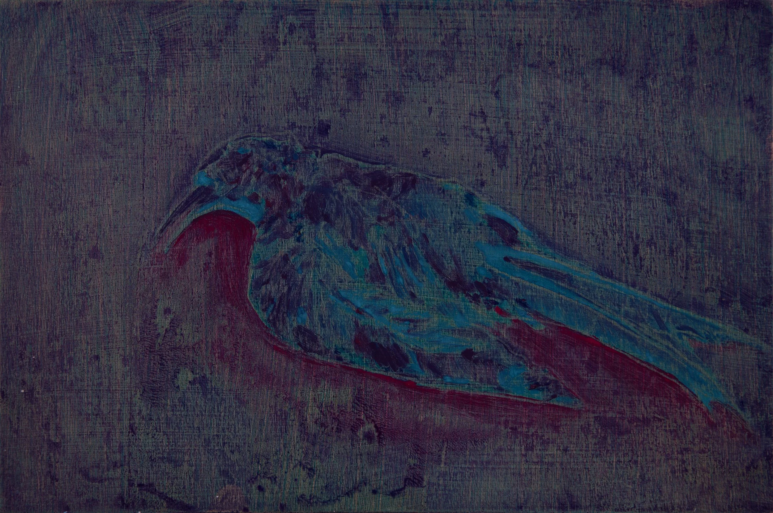 Things are Not as They Should Be in Turquiose, oil on wood panel, 30x20 cm, 2026