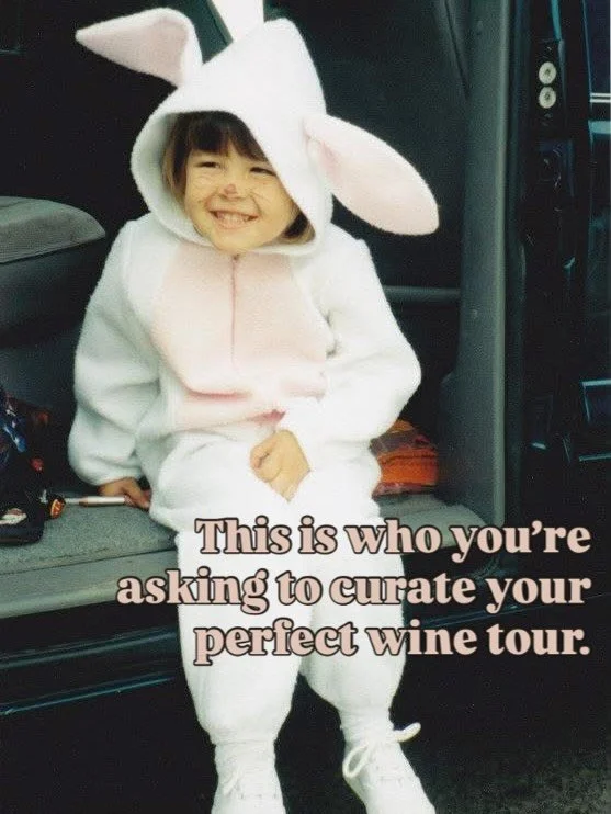 And she loves every second of it 😎🥂
If you haven&rsquo;t booked your 2026 wine tour with our favorite bunny/fairy, snag your spot today! We can&rsquo;t promise tutus, but there will certainly be some trademark sparkling personality ✨