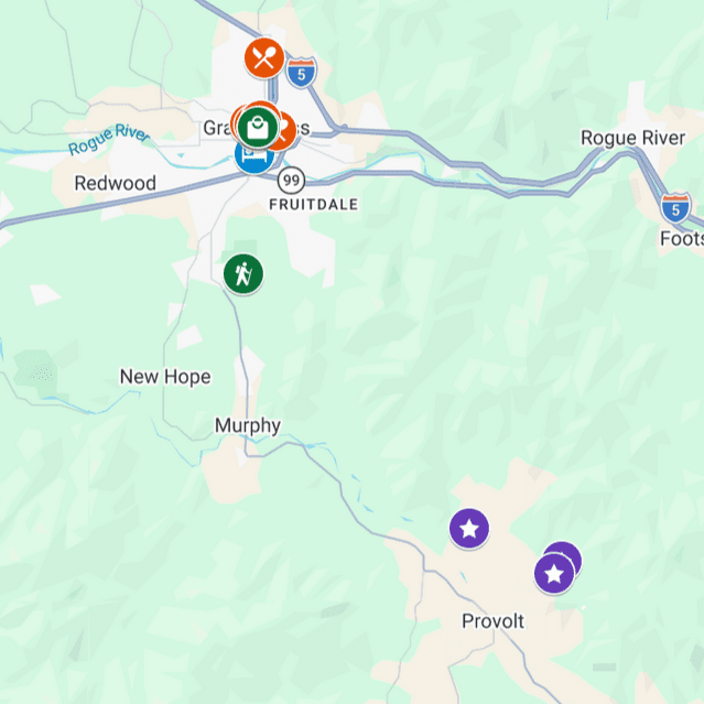 Map of sip and stay curious itinerary getaway